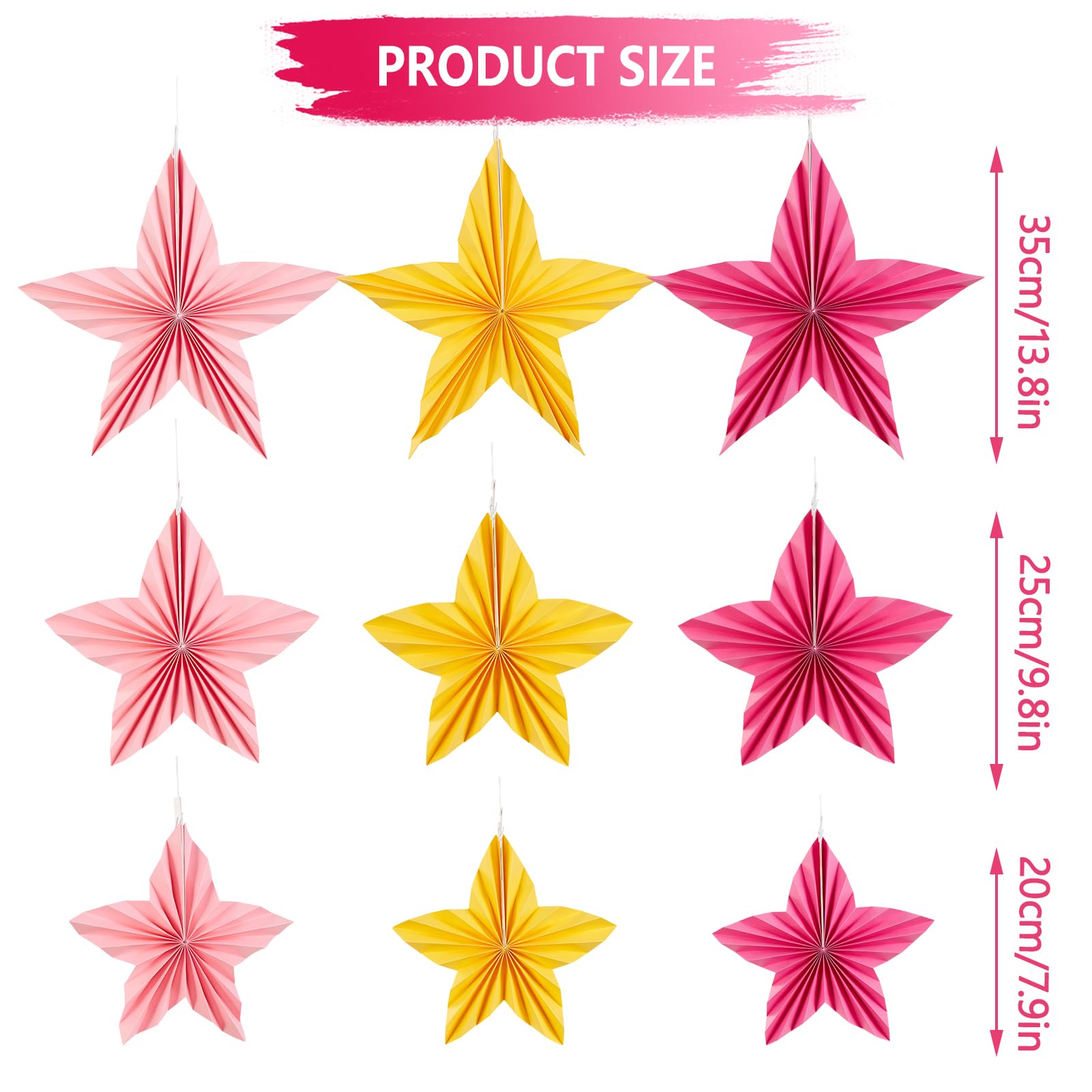 Sunbeauty Paper Star Party Decorations Paper Fans Classroom Decoration Paper Starfish Decor Hanging Paper Fans Decor For Christm