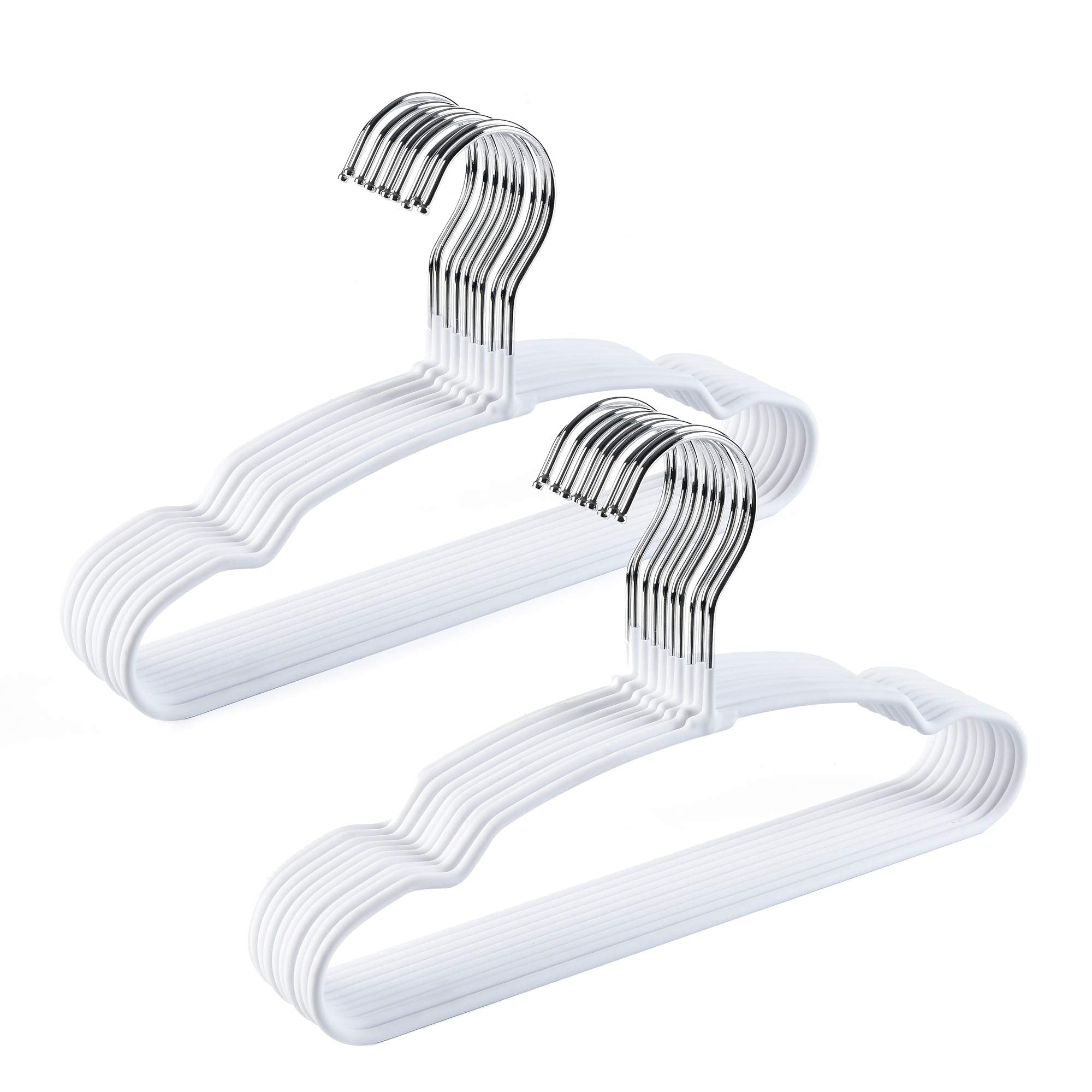 Amber Home 11.8'' Lovely Baby Clothes Hangers 20 Pack, Sturdy Metal Wire & Cute White Coating Children Toddler Kids Clothes Hang