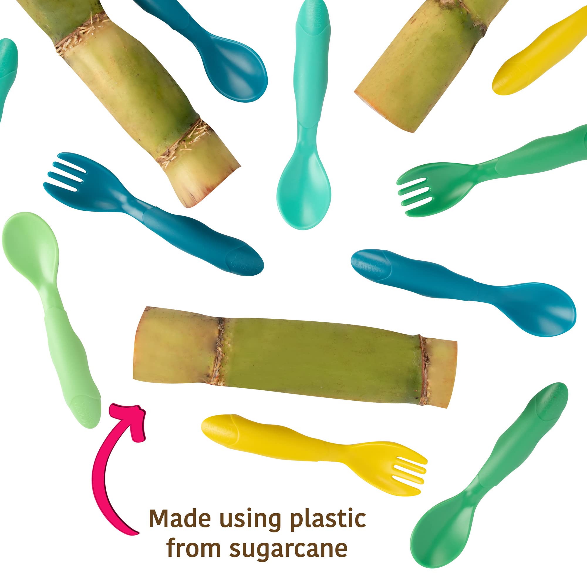 The First Years GreenGrown Multipack with 4 Reusable Bowls, 8 Toddler Spoons, and 8 Toddler Forks