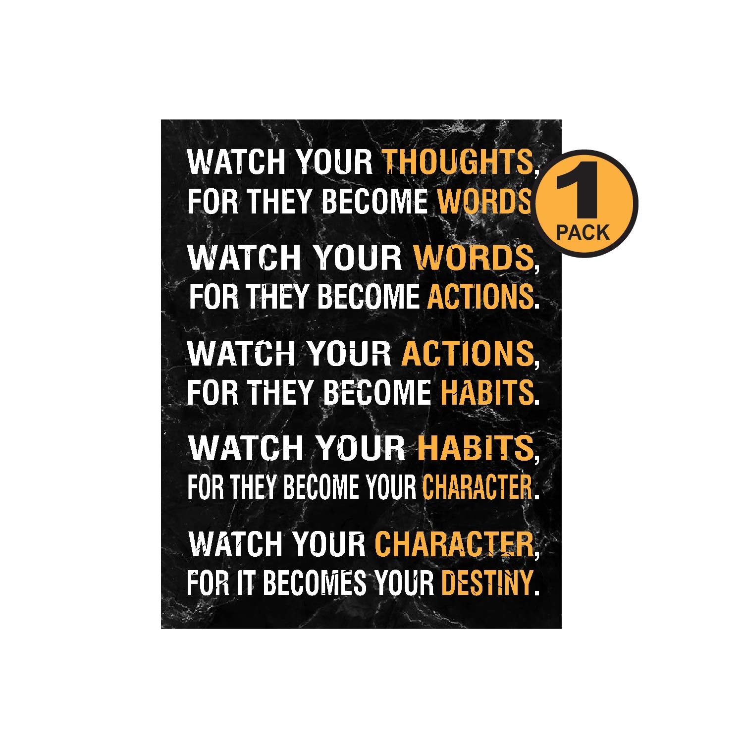 Mega Format Watch Your Thoughts Wall Art - Positive Thinking Posters, Motivational Poster, Inspirational Wall Art Posters, Motiv