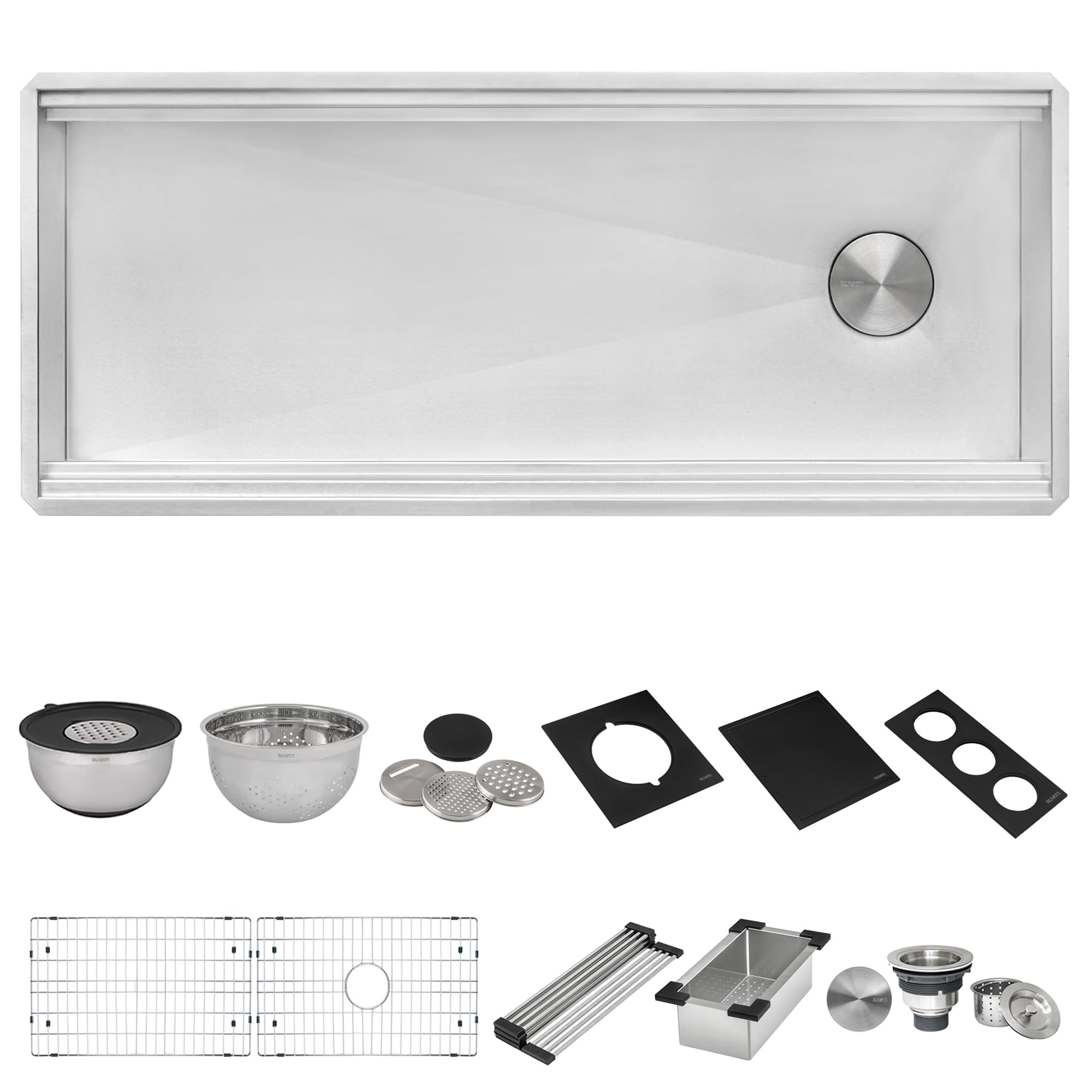 Ruvati 45-Inch Workstation Two-Tiered Ledge Kitchen Sink Undermount 16 Gauge Stainless Steel - Rvh8335