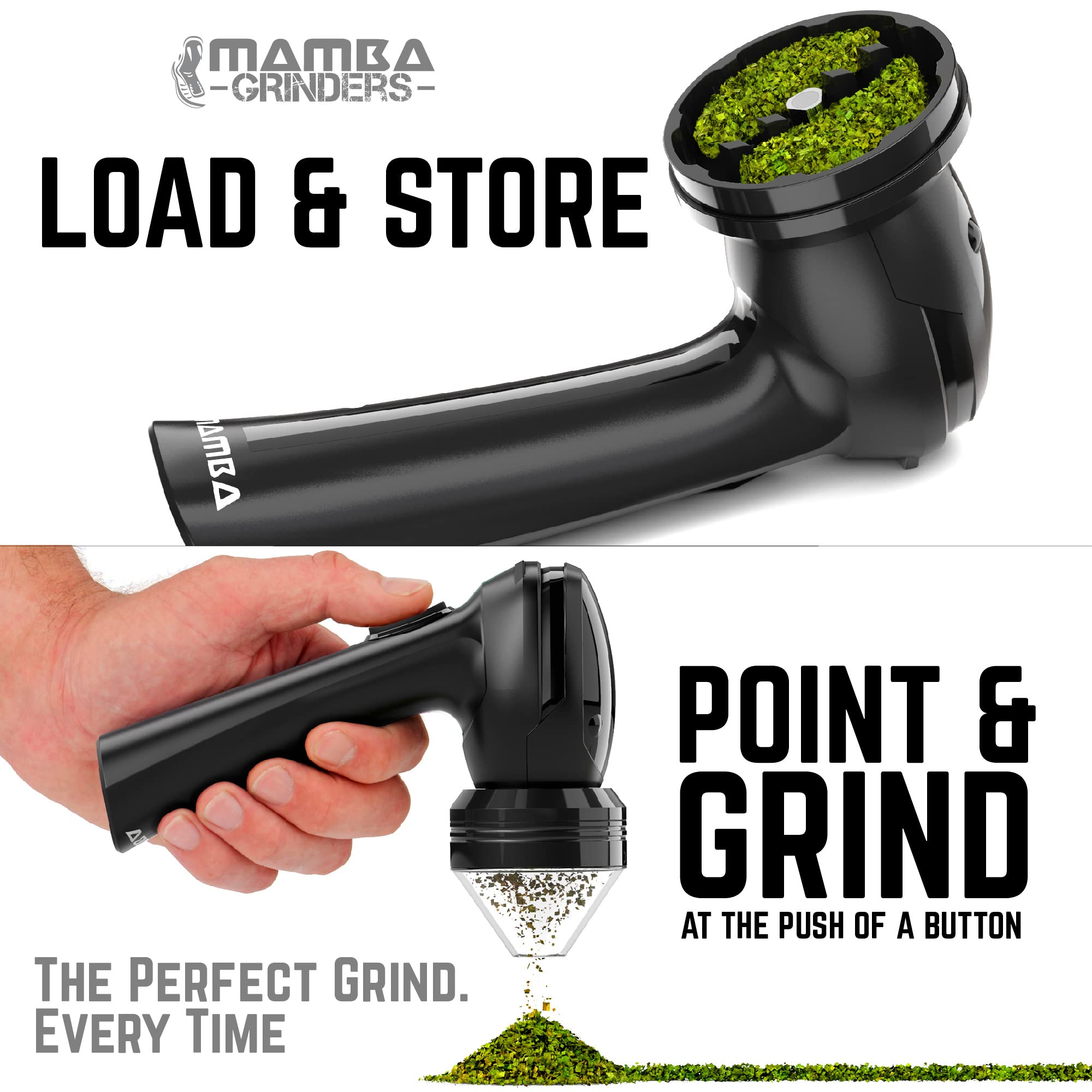 Mamba Loader Xl V2-55 Electric Herb Grinder, Usb Rechargeable Automatic Grinder Fast Mill With Aluminum Alloy Head, Includes Her