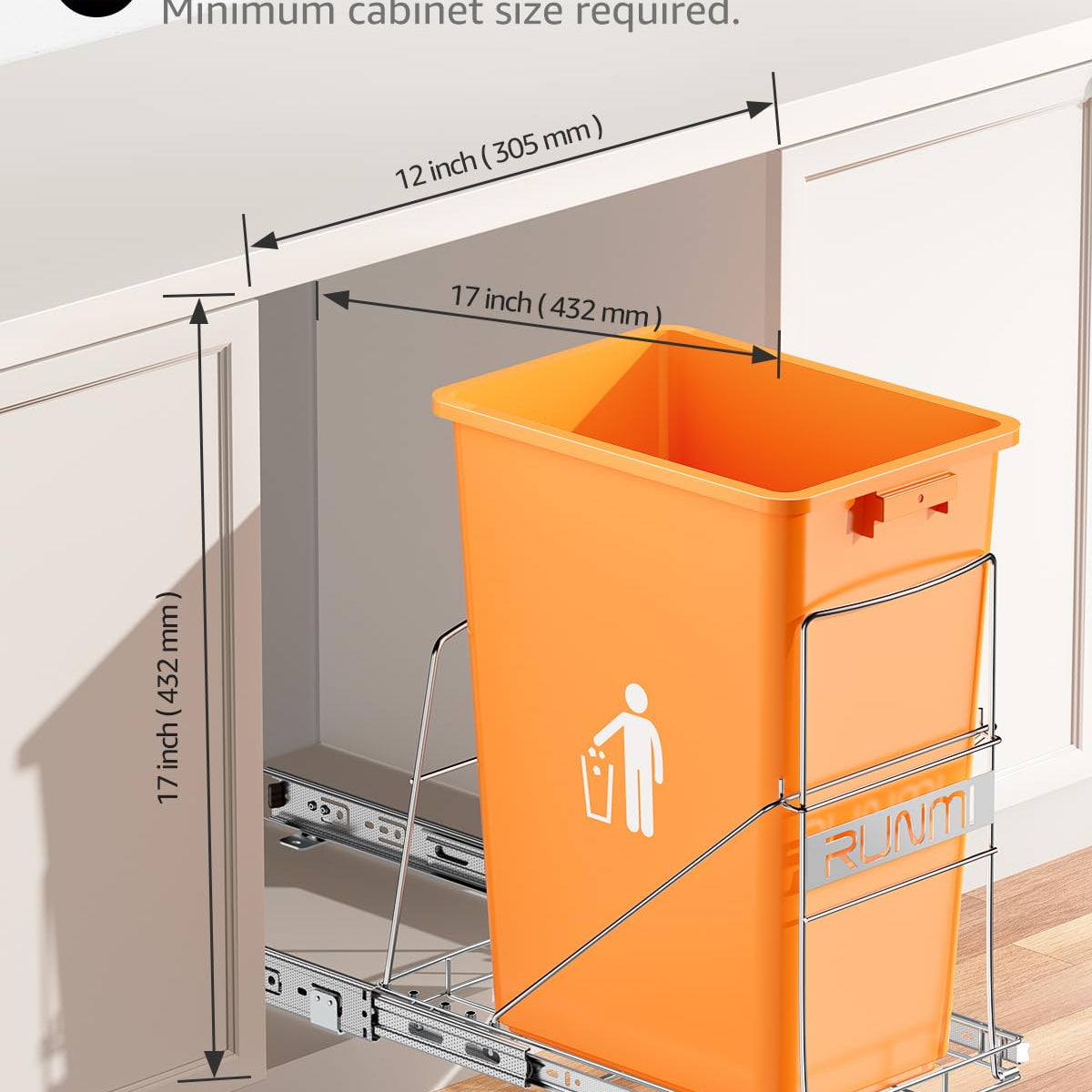Runmi Runmi Pull Out Trash Can Under Cabinet,Under Sink Trash Can Shelf Pull ...