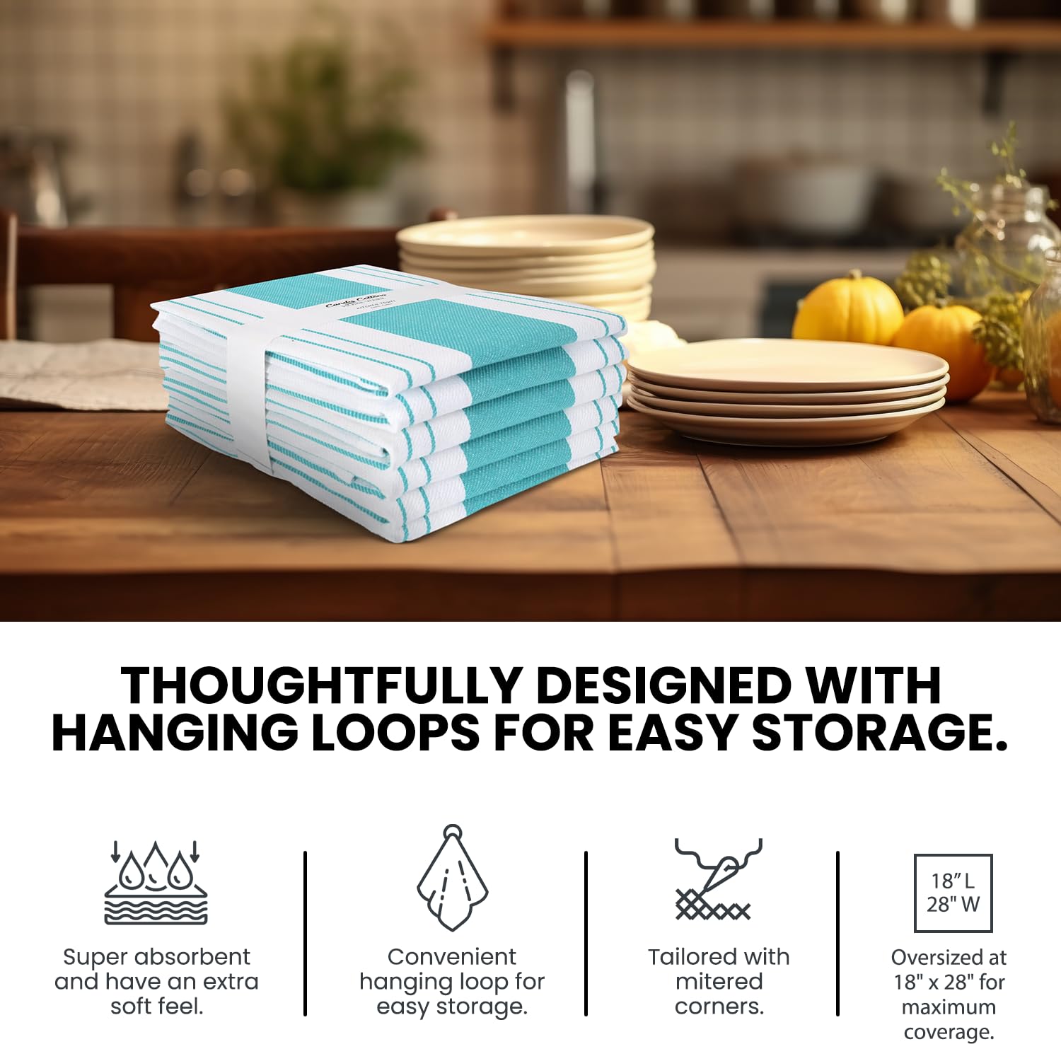 Candy Cottons Stripe Kitchen Towels Decor Mordern Design Centreband Dish Towels Boho Stripe Absorbent Festive Gift Set Of 6 Pant