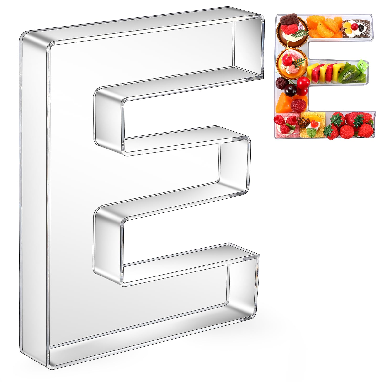 Uiifan 10   Acrylic Letter Box Form Tray Display Fillable Charcuterie Box Acrylic Candy Dish for Birthday Party Reusable Plates,