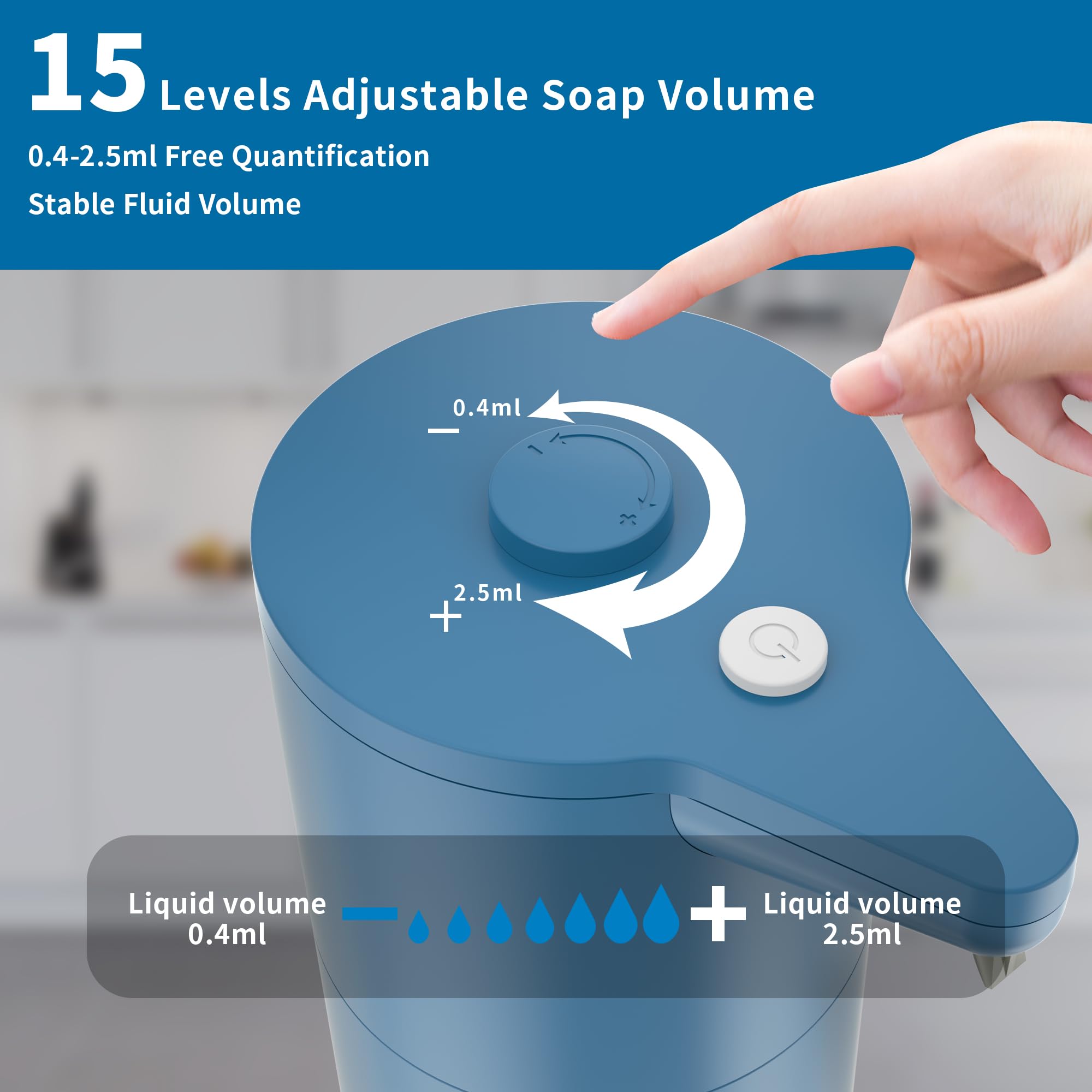 Automatic Soap Dispenser Touchless,Upgrade Adjustable Volume For Thick And Thin Liquid Battery Hand Soap Dispenser,Dish Soap Dis