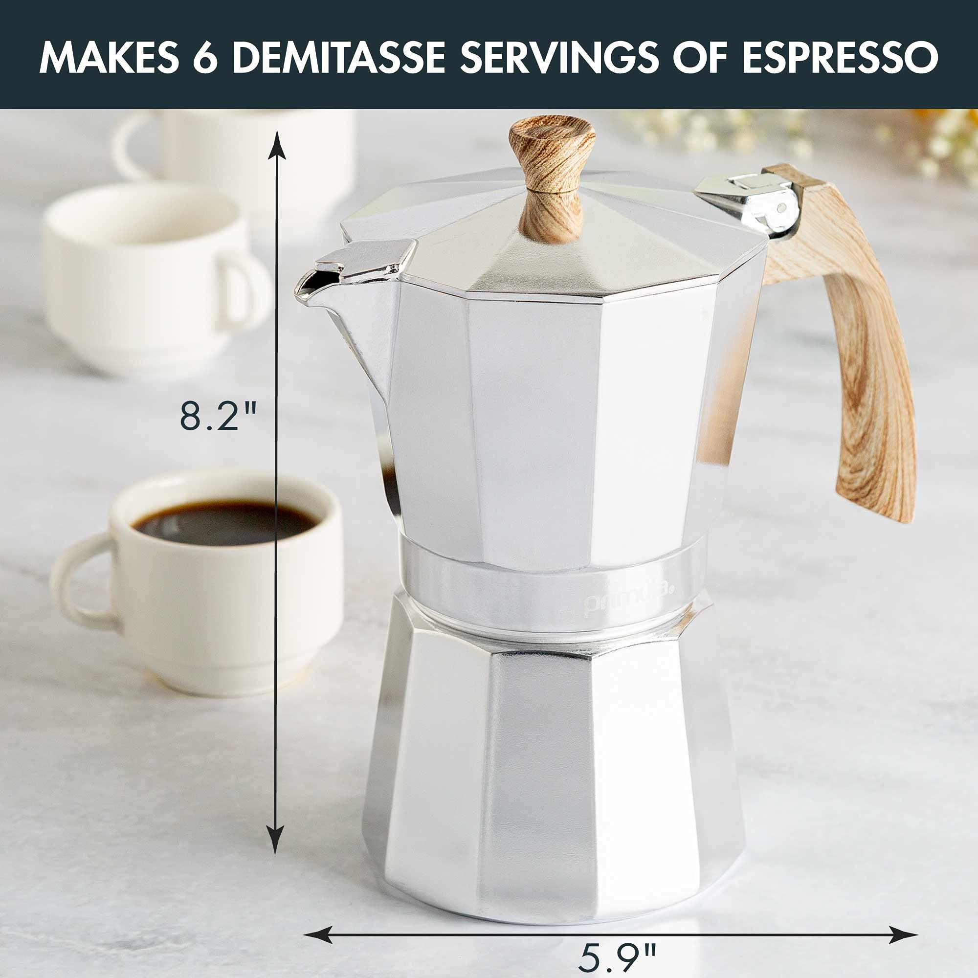 Primula Aluminum Stove Top Espresso Maker, Percolator Pot For Moka, Cuban Coffee, Cappuccino, Latte And More, Perfect For Campin