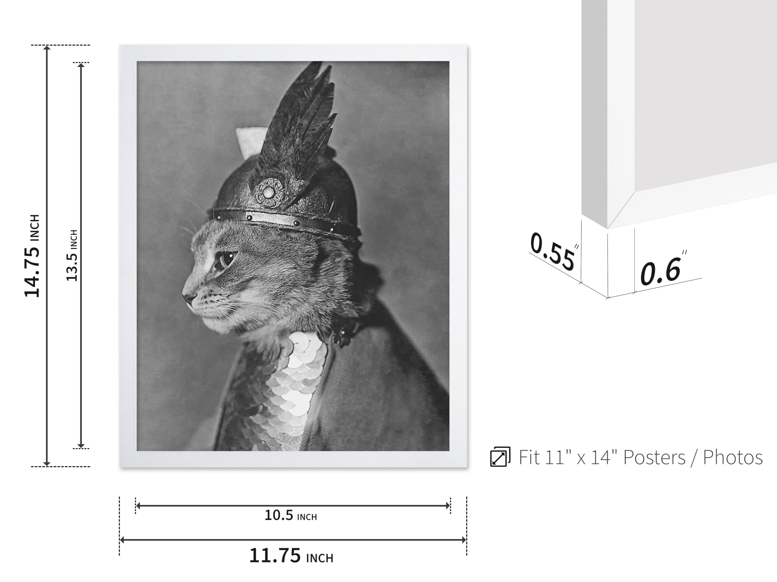 Poster Master Vintage Brunhilde the Cat Poster - Retro Armored Cat with Winged Helmet Print - Cat Art - Funny Gift for Him, Her,