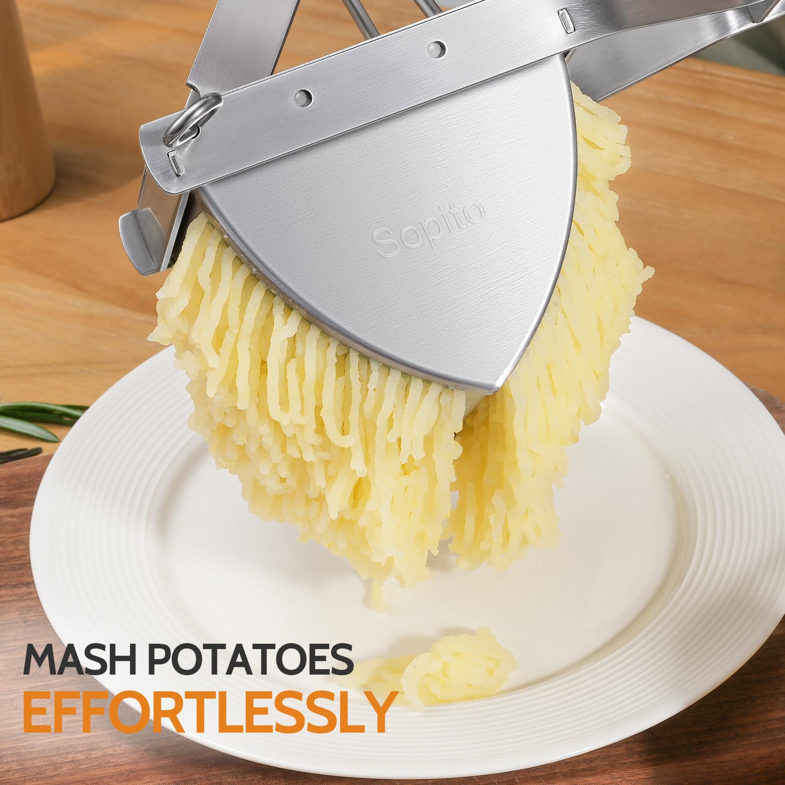 Potato Ricer, Sopito Stainless Steel Potato Masher For Commercial And Home Use