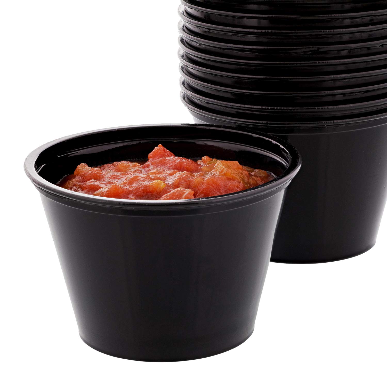 Amercare Poly Black Portion Cup, 4 Oz, Case Of 2500