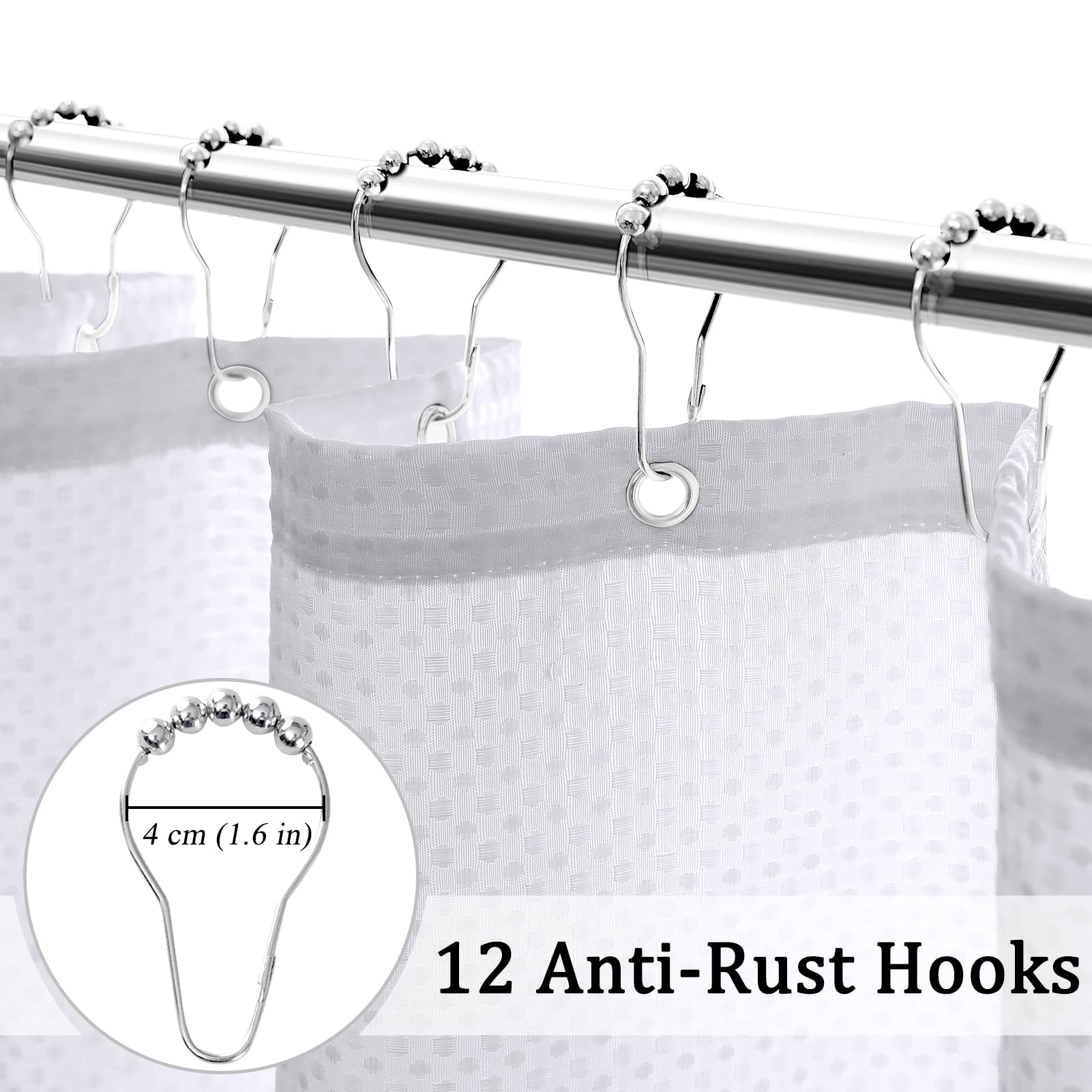 Black Geometric Shower Curtain W 54 X H 78, Waffle Weave Textured Ombre Shower Curtain For Bathroom, Black White Gradual Fabric