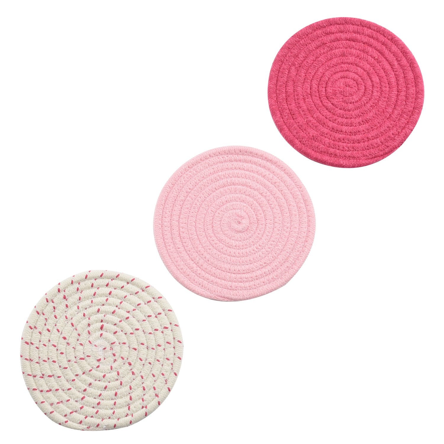 Kitchen Potholders Set Trivets Set 100% Pure Cotton Thread Weave Hot Pot Holders Set (Set Of 3) Stylish Coasters, Hot Pads, Hot