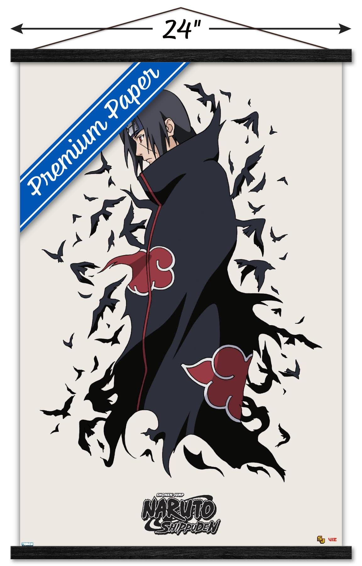 Trends International Naruto Shippuden - Itachi Wall Poster, 22.375'' X 34'', Premium Print And Black Hanger Bundle