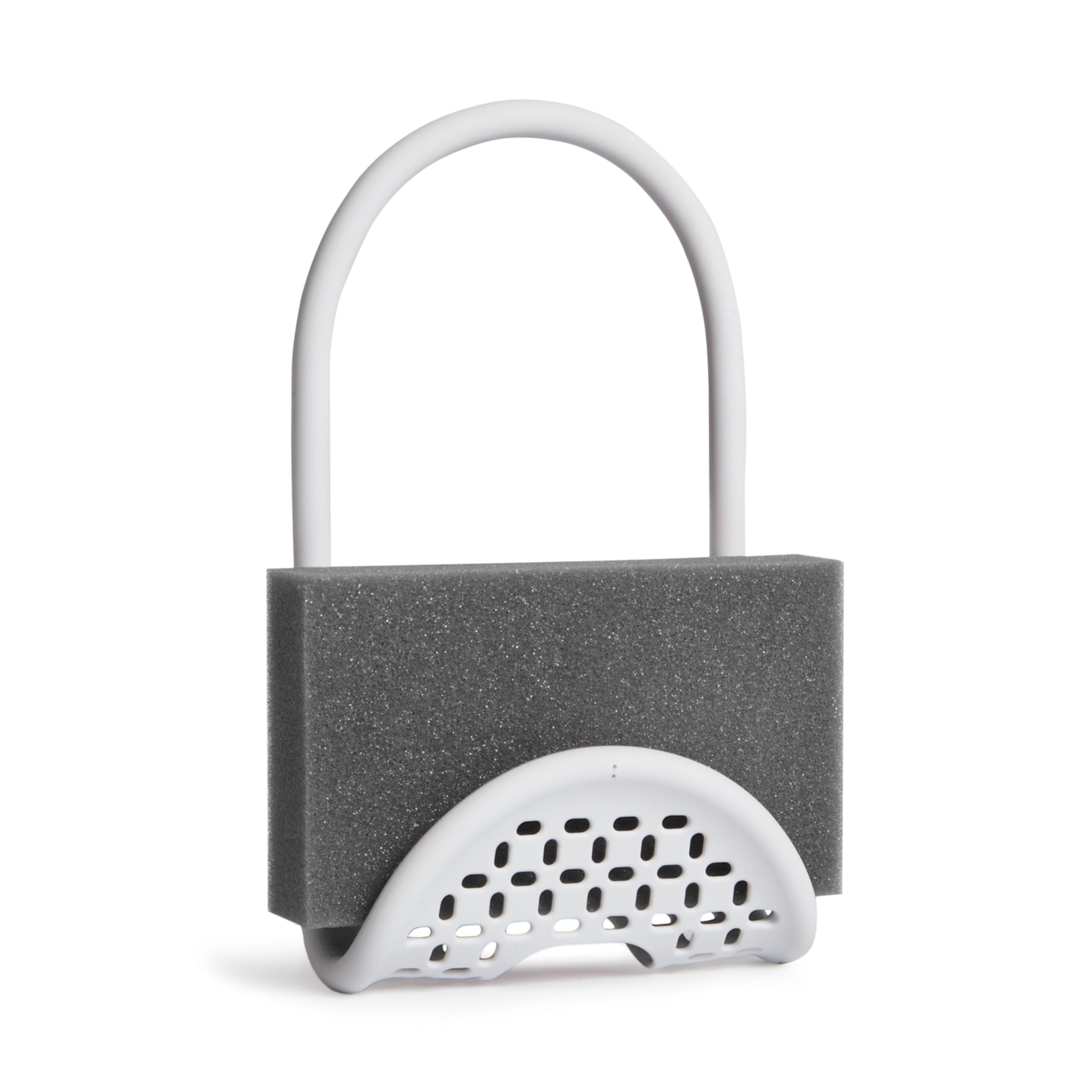 Umbra Sling Kitchen Sink Caddy Sponge Holder, Hangs Over Faucet or Divider, Single, White