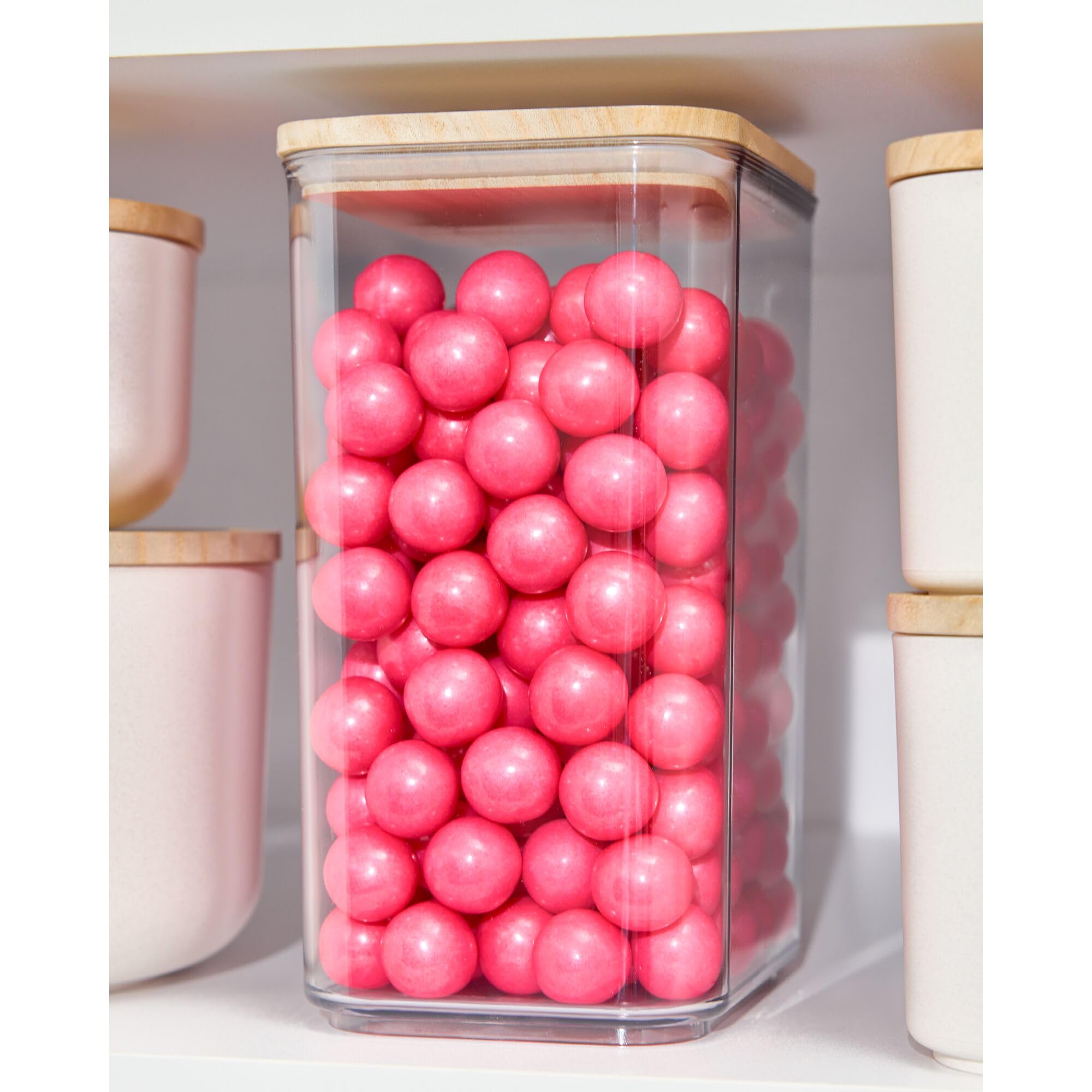 Idesign Recycled Plastic Canister With Lid, The Rosanna Pansino Collection - 18.2 Cups, 6.5    L X 4.8    W X 12    H, Clear Bin