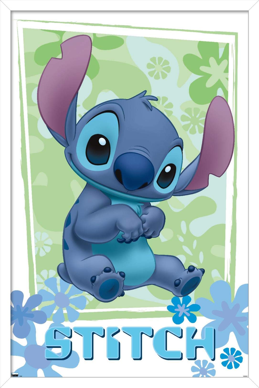 Trends International Disney Lilo And Stitch - Flowers Wall Poster, 14.725'' X 22.375'', White Framed Version