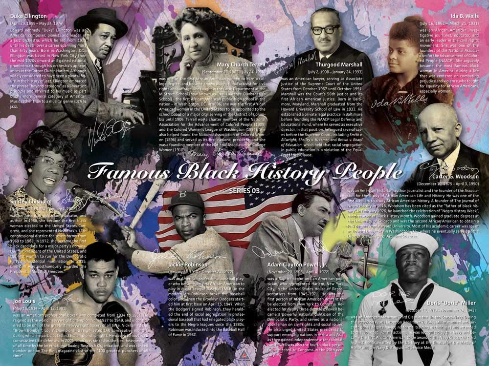 777 Tri-Seven Entertainment Famous Black History People Poster Series 1-3 (Bundle)  24''x18'' Unframed  Multicolor
