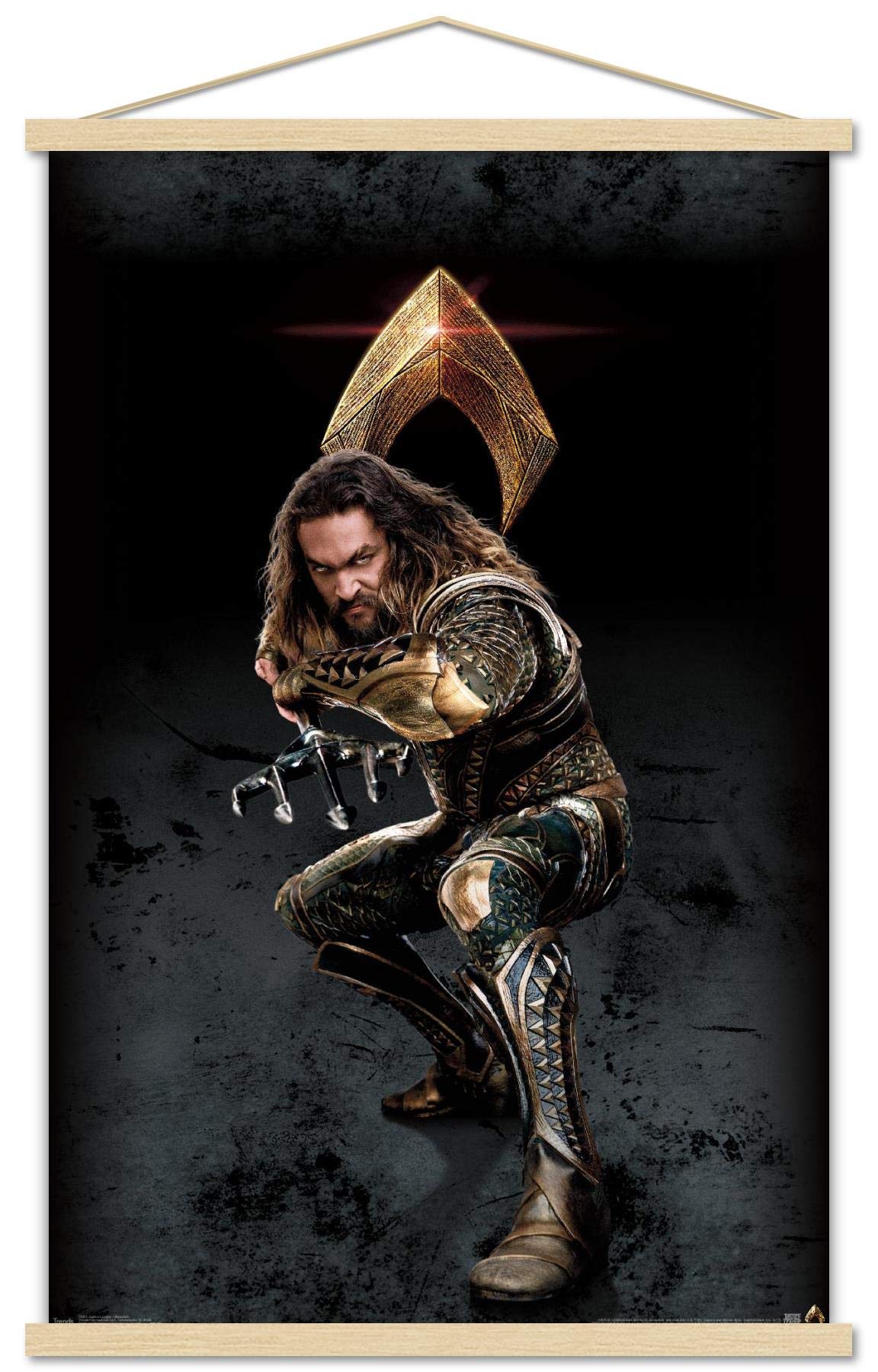 Trends International Dc Comics Movie - Justice League - Aquaman Wall Poster, 22.375'' X 34'', Premium Print And Beechwood Hanger