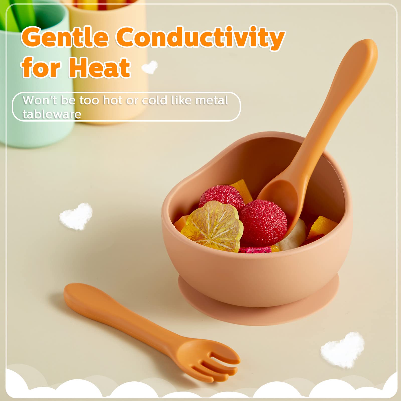 10 Pieces Baby Led Weaning Spoons And Forks Set Infant Silicone Spoon First Self Feed Baby Training Utensils For Toddler First S