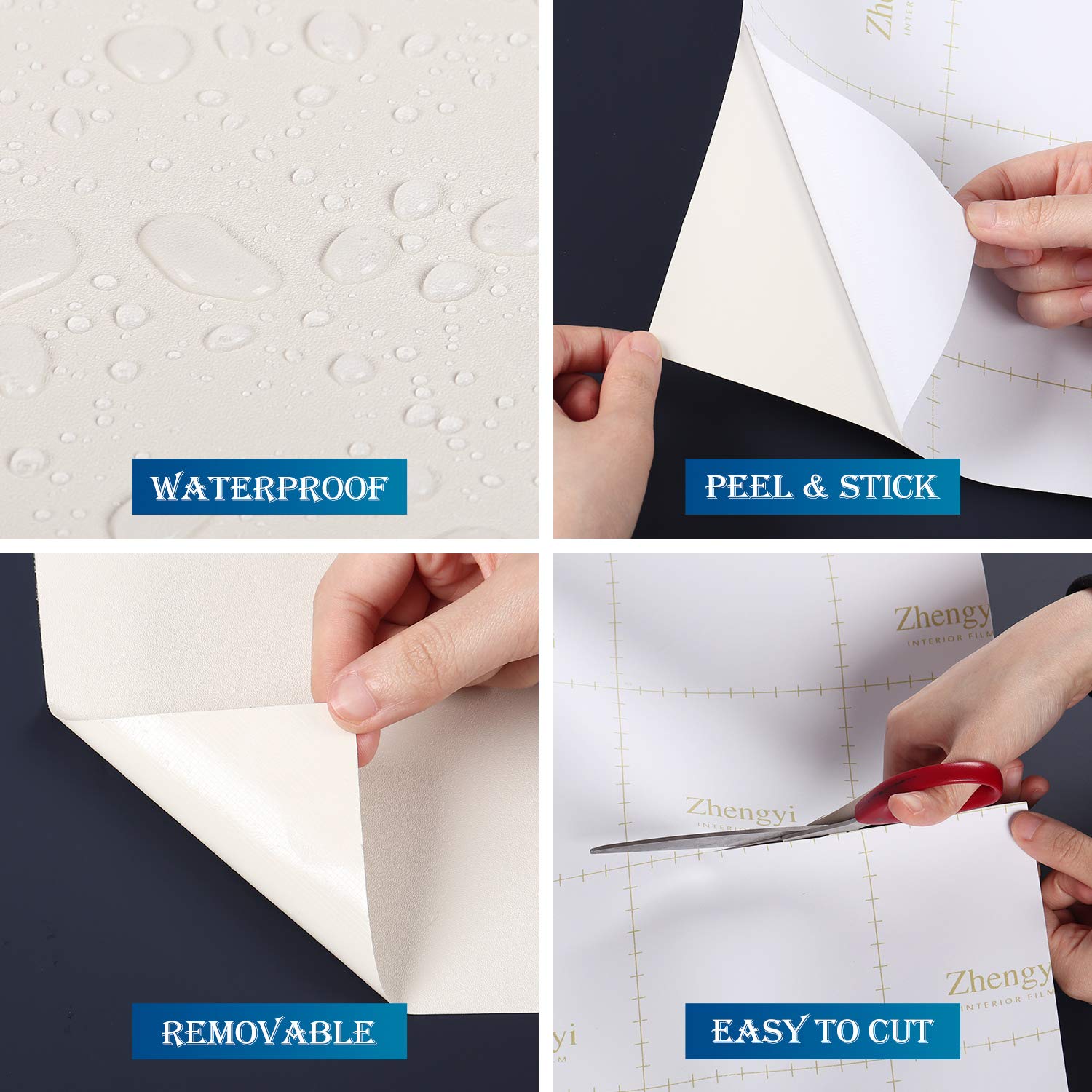 Funstick Thick Off White Wallpaper Peel And Stick For Bedroom Kitchen Cabinets Matte White Contact Paper Waterproof Self Adhesiv