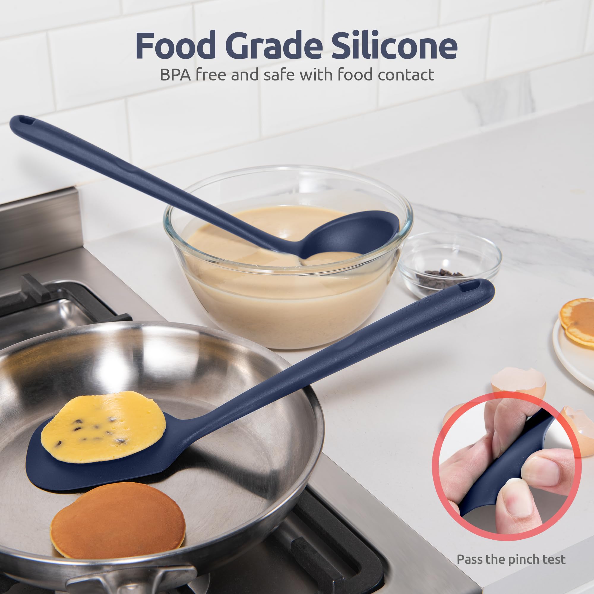 Silicone Kitchen Cooking Utensil Set: U-Taste High Heat Resistant 13.6In Kitchen Gadgets, Bpa Free Non Stick Rubber Cook Accesso
