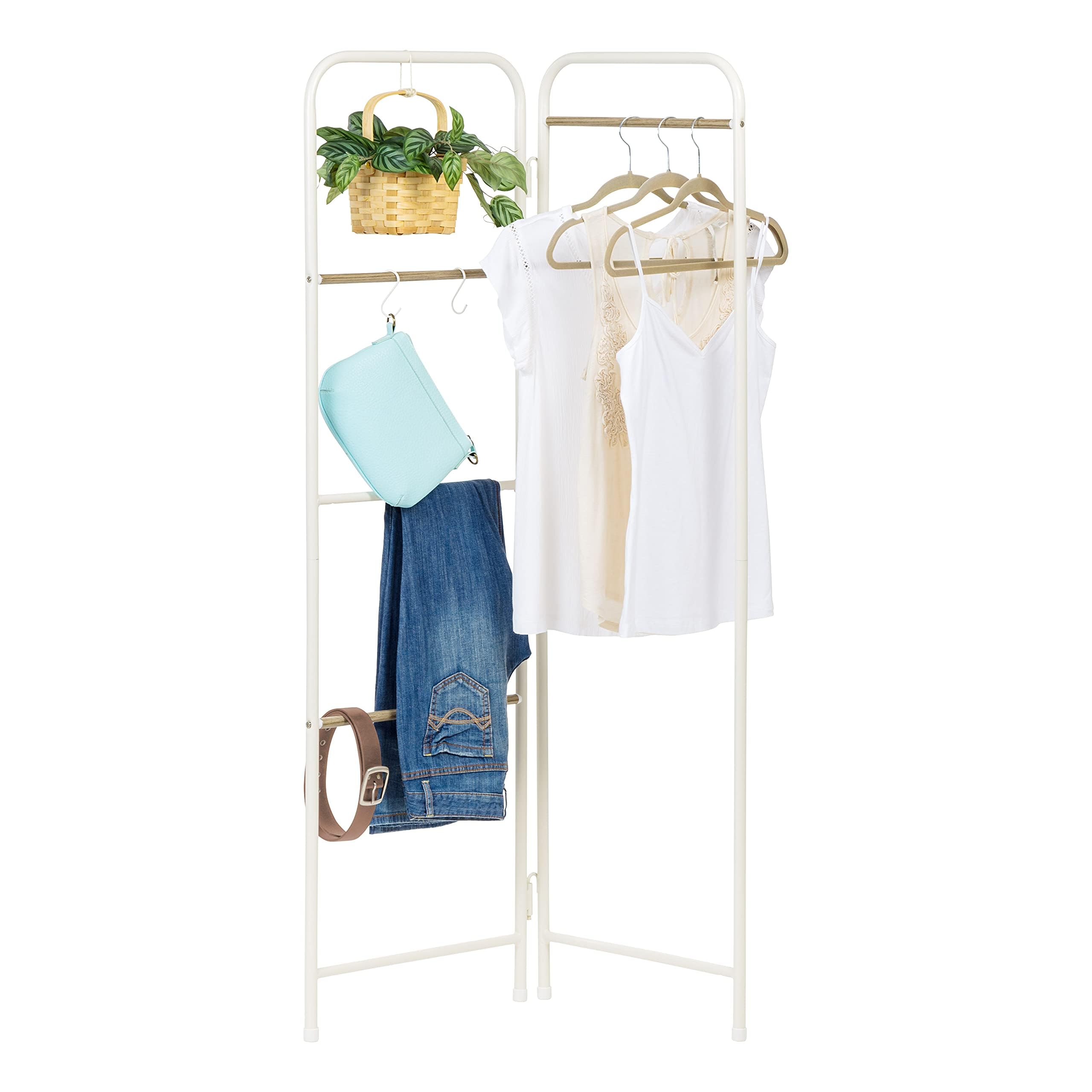 Iris Usa Stylish Standing, Metal Garment, Boutique Style Clothing Rack, Foldable