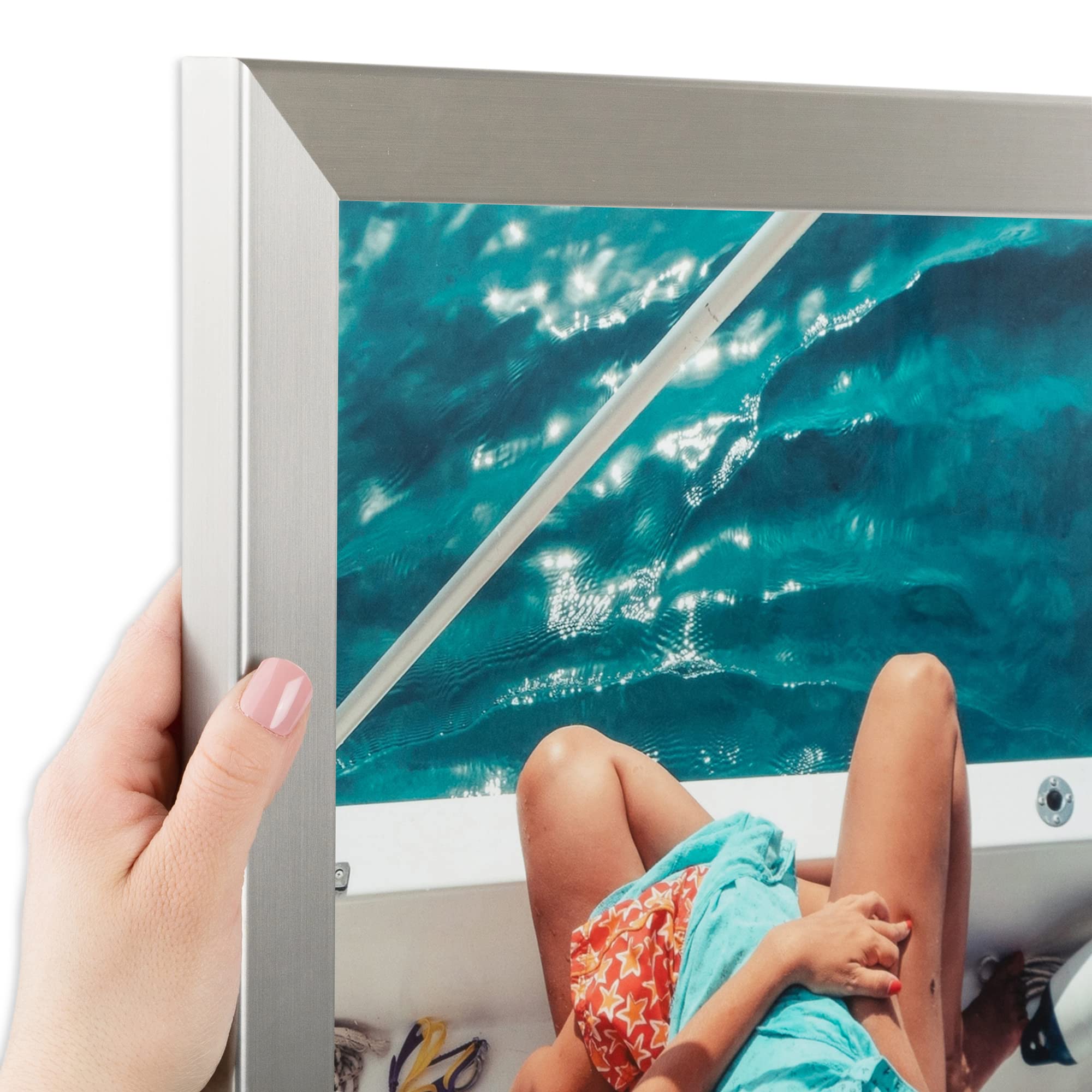 ArtToFrames 24x25 inch Chrome Stainless Steel Picture Frame, 2WOMFRBW26966-24x25