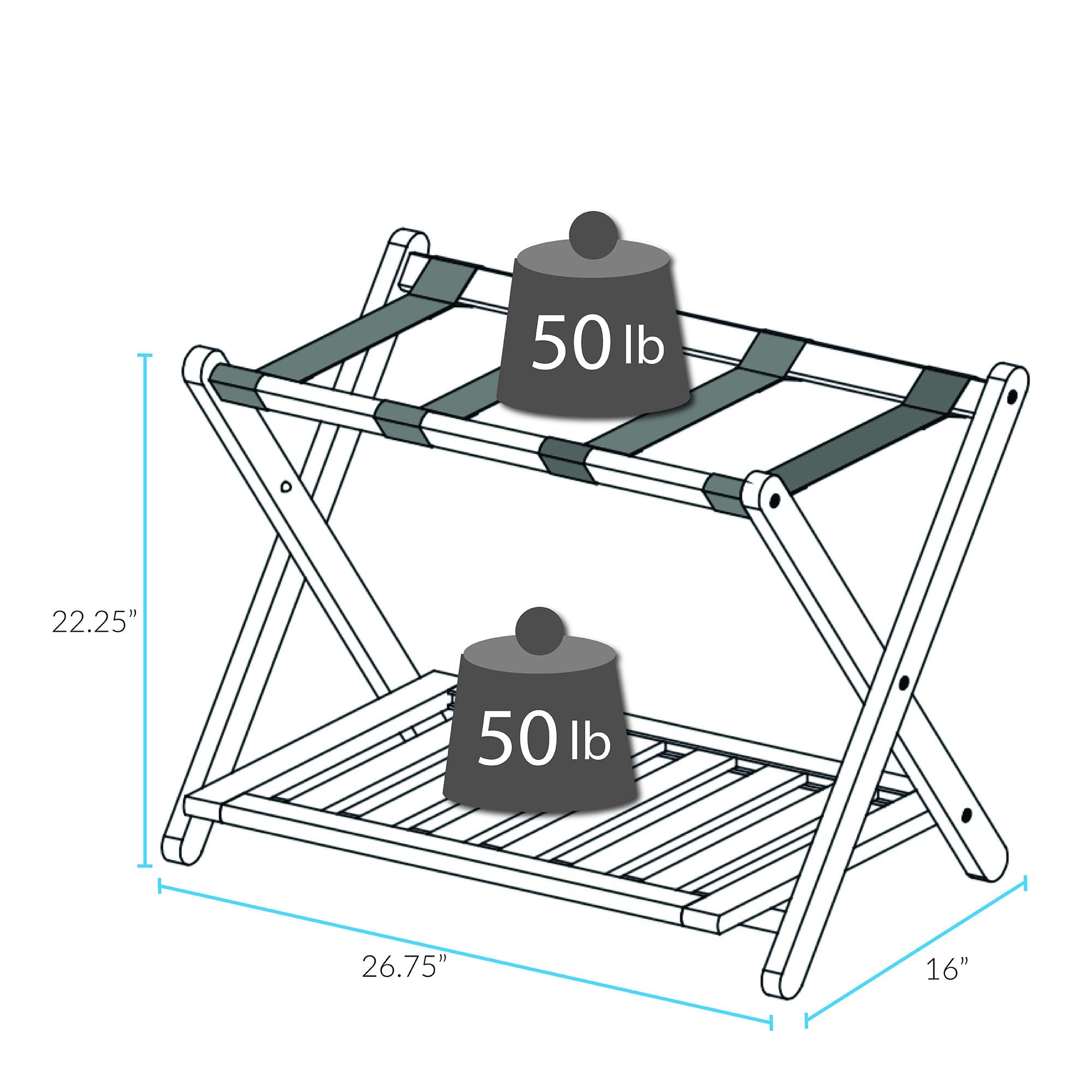 Casual Home Luggage Rack, White (New)