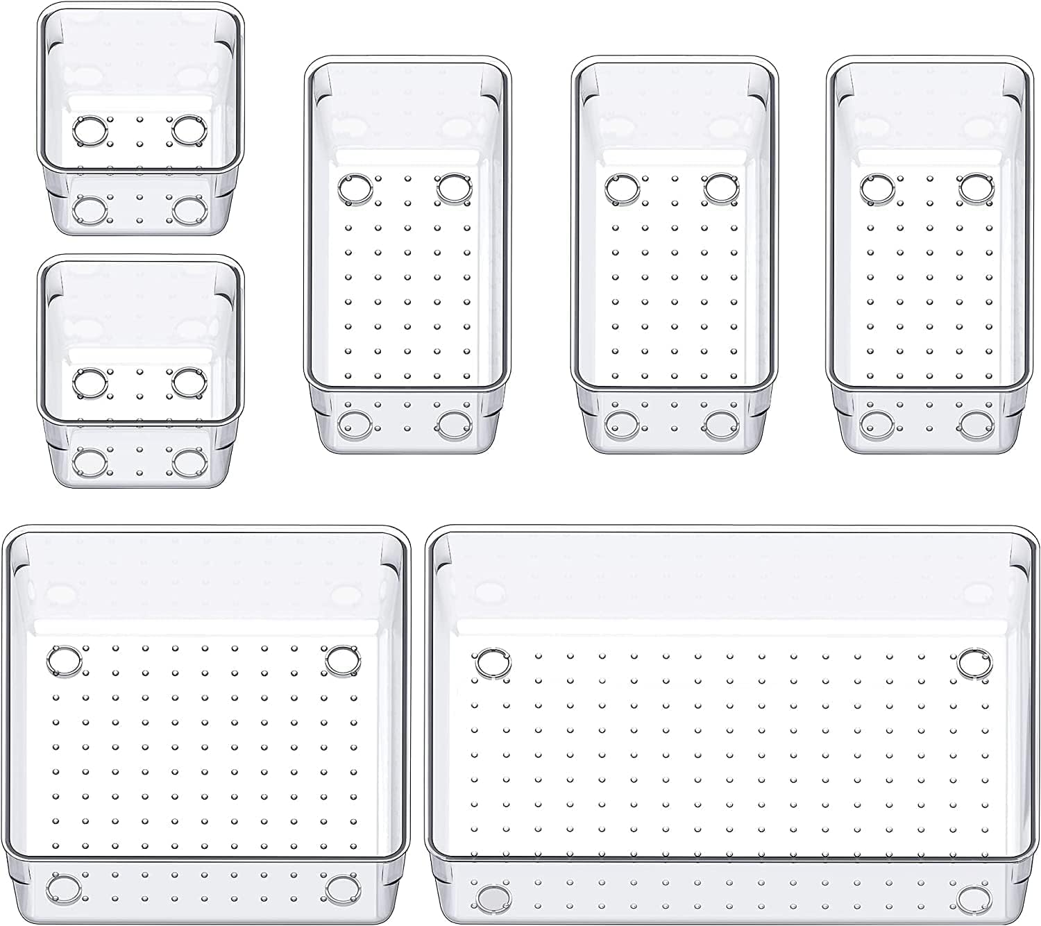 Tasmax Dressing Table Organizer Drawer Divider Organizer Stationary Organizers Box 7Pcs Organisers Storage Box Cosmetics Organis