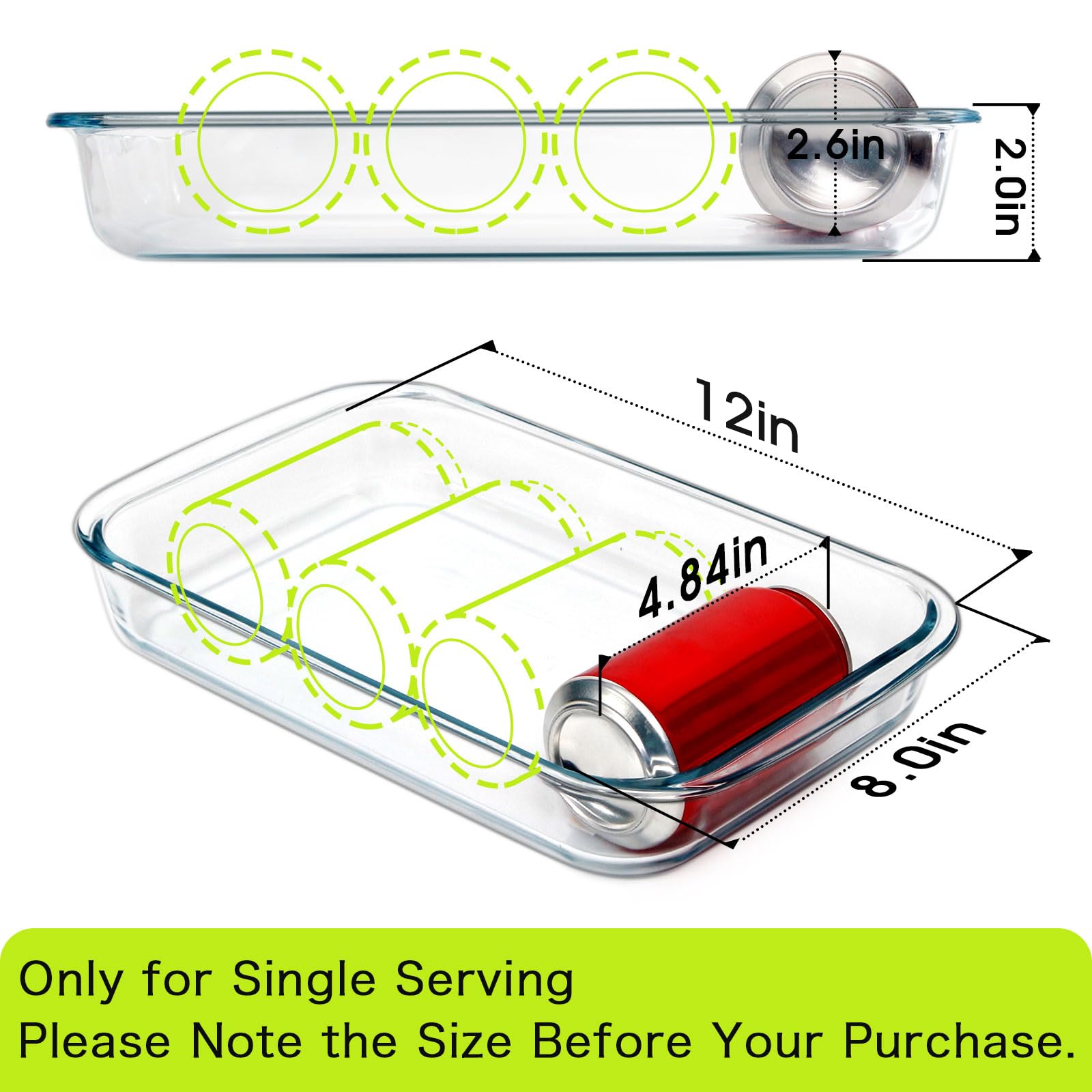 2 Qt Glass Baking Dish For Oven Glass Pan For Cooking Glass Casserole Dish Rectangular Baking Pan Glass Bakeware, 1 Piece (2 Qua