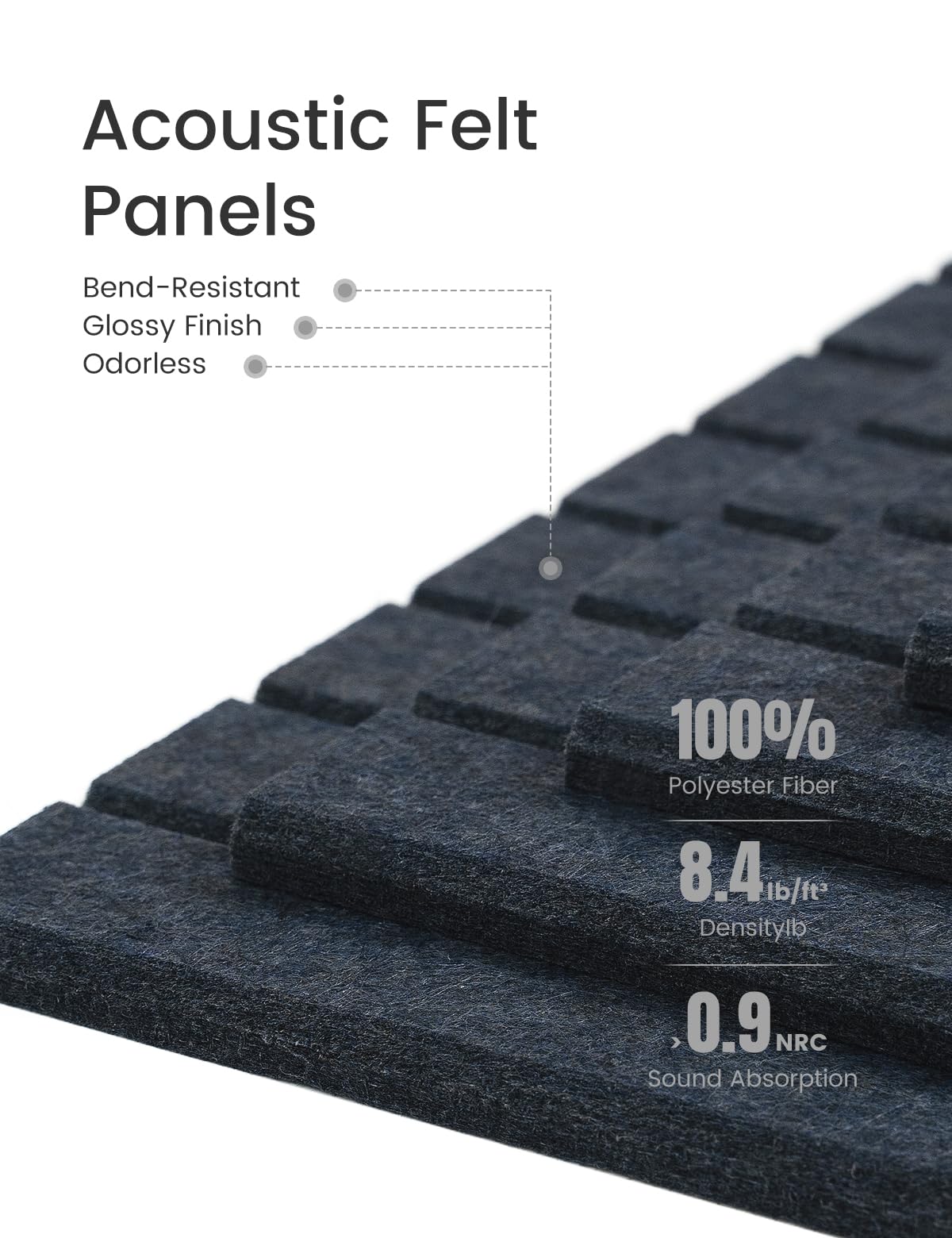 Bumusty Large Cork Board Alternative-47 x35 Felt Bulletin Board, with 30 Pushpins, 70 Adhesive Tabs, 12-Pack Slat Wall Paneling,