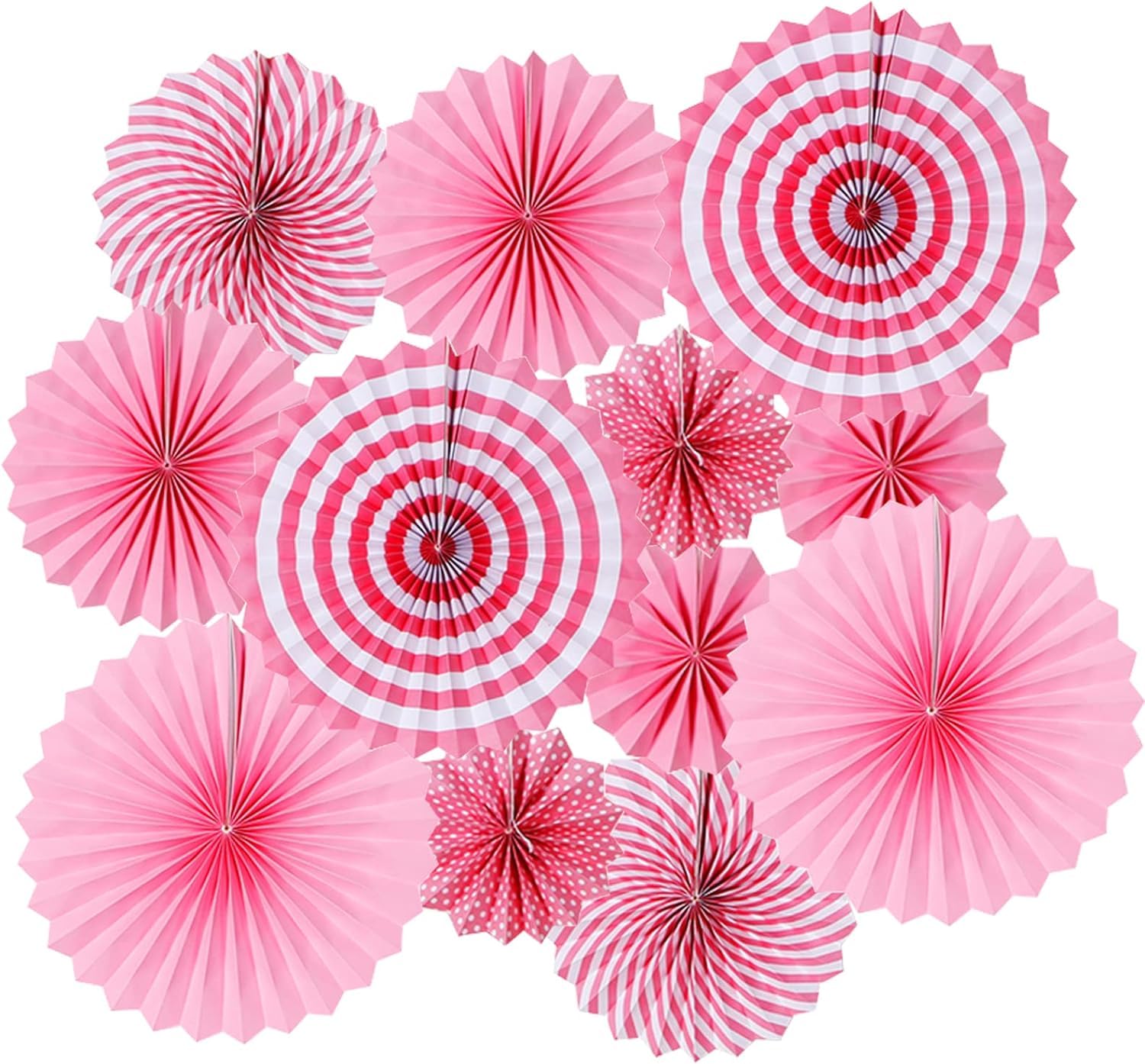 Pop The Party 12PCS Hanging Paper Fans Party Decorations Fiesta Party Supplies, Photo Props for Kids Party Birthday Baby Shower,