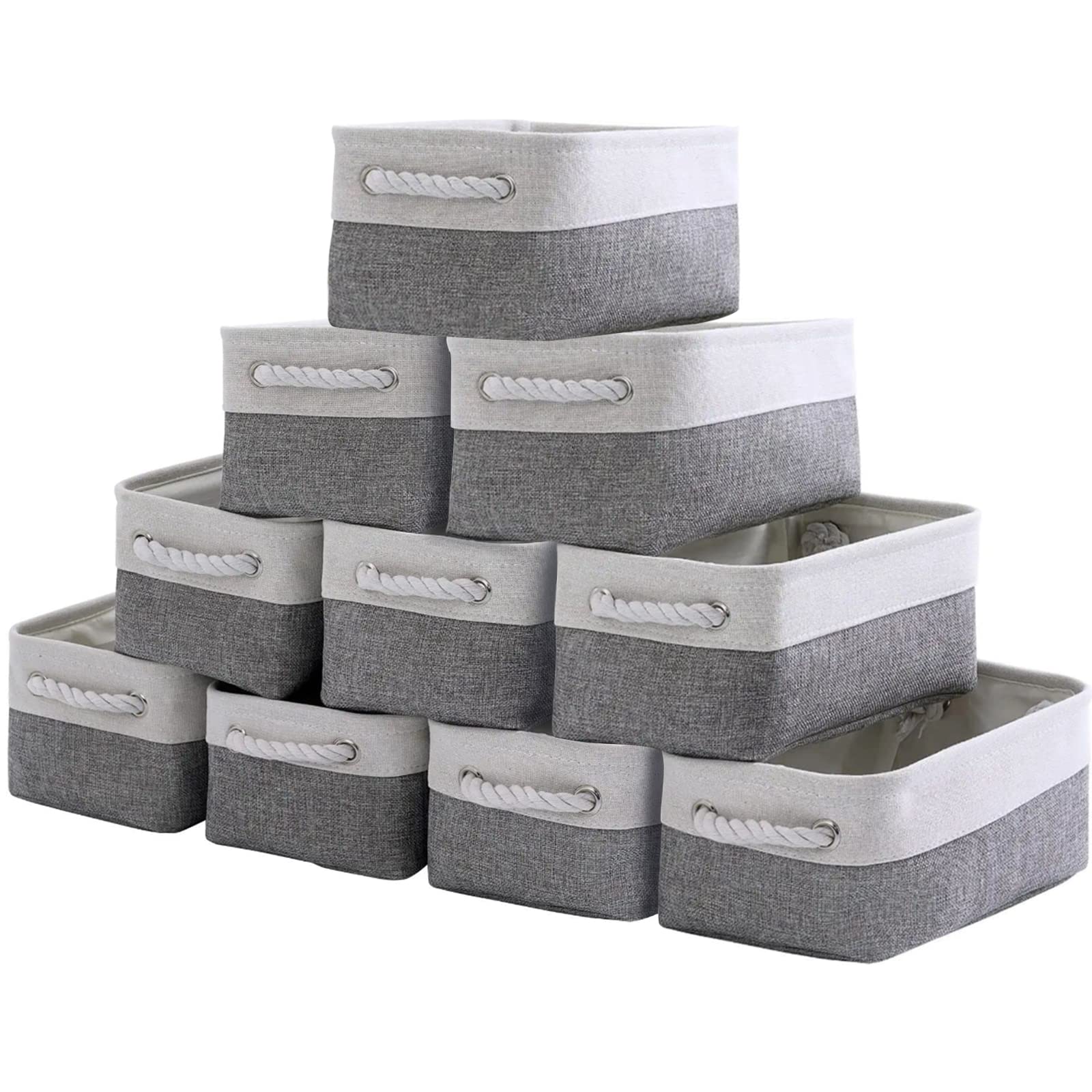 Sacyic Storage Baskets 12X8X5 Inch 10 Pack Fabric Baskets Foldable Storage Bins Decorative Baskets Cloth Storage Baskets Storage