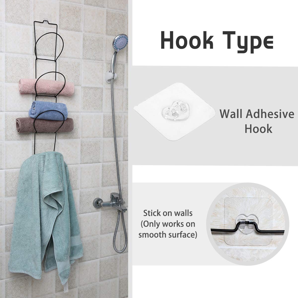 Livememory Hanging Hat Rack  Hanging Wig Rack Baseball Caps Hat Racks for Door  Wall  Closet  Bathroom  10pcs (Black)