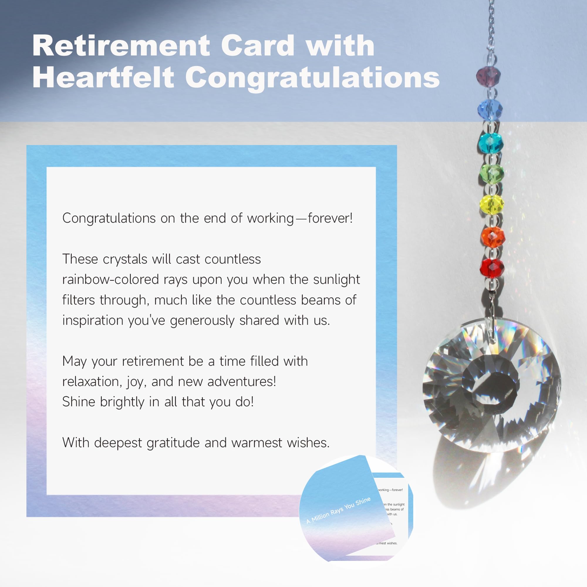 WOOWA Retirement Gifts - A Million Rays You Shine. Cool Happy Retirement Gifts for Women for Men. Best Gifts for Retirement with