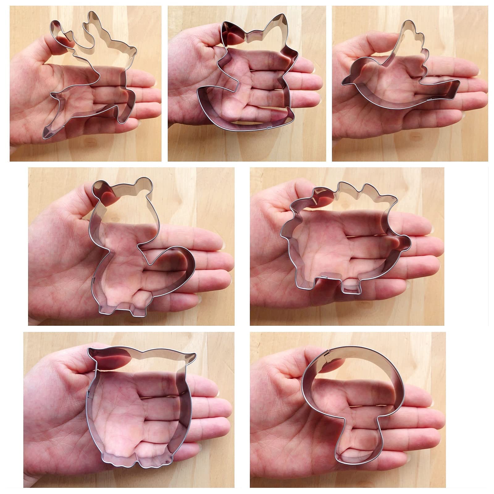 Woodland Cookie Cutter Set-3 Inches-7 Piece-Fox, Owl, Deer, Bird, Hedgehog, Squirrel, Mushroom, Forest Animal Cookie Cutters Mol