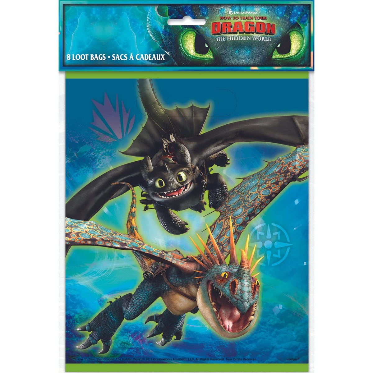 Unique How To Train Your Dragon Party Loot Bags - 11'' X 7.5'', 8 Pcs