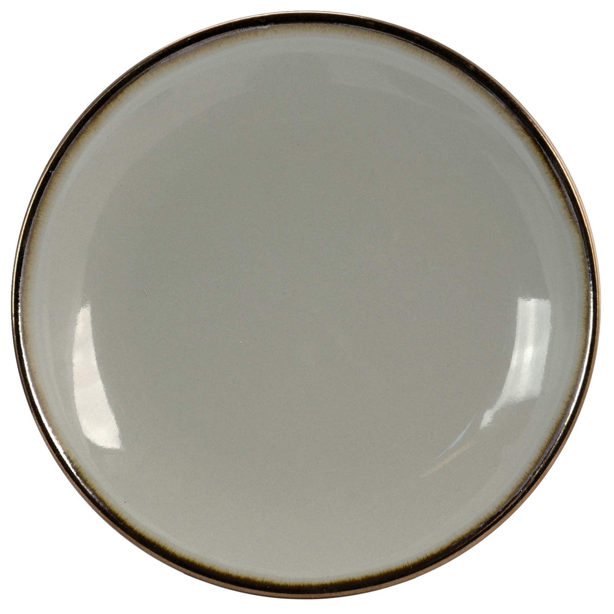 Elama Modern Round Dinnerware Salad Plate Dish Set, 6 Piece, Solid Light Gray