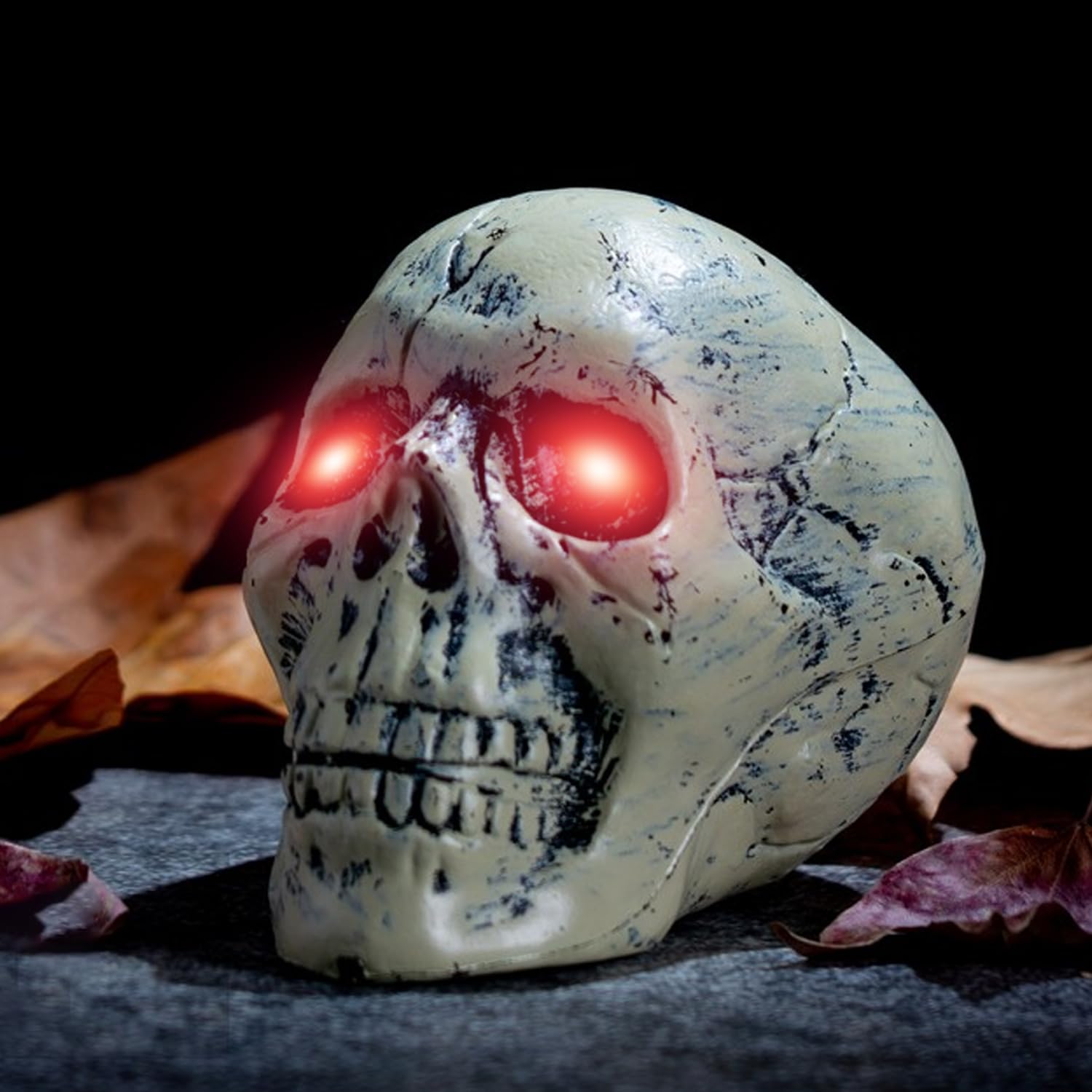 AUTXQU Halloween Led Glowing Eyes with Timer,2 Pcs Light Up Skeleton Eyes,Horror DIY Eyes for Masks,Pumpkins,Tombstones,and Prop