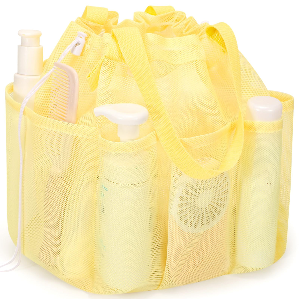Famichan Mesh Shower Caddy Portable With Drawstring, Dorm Room Essentials For College Students Girls & Boys, Large Shower Bag Fo