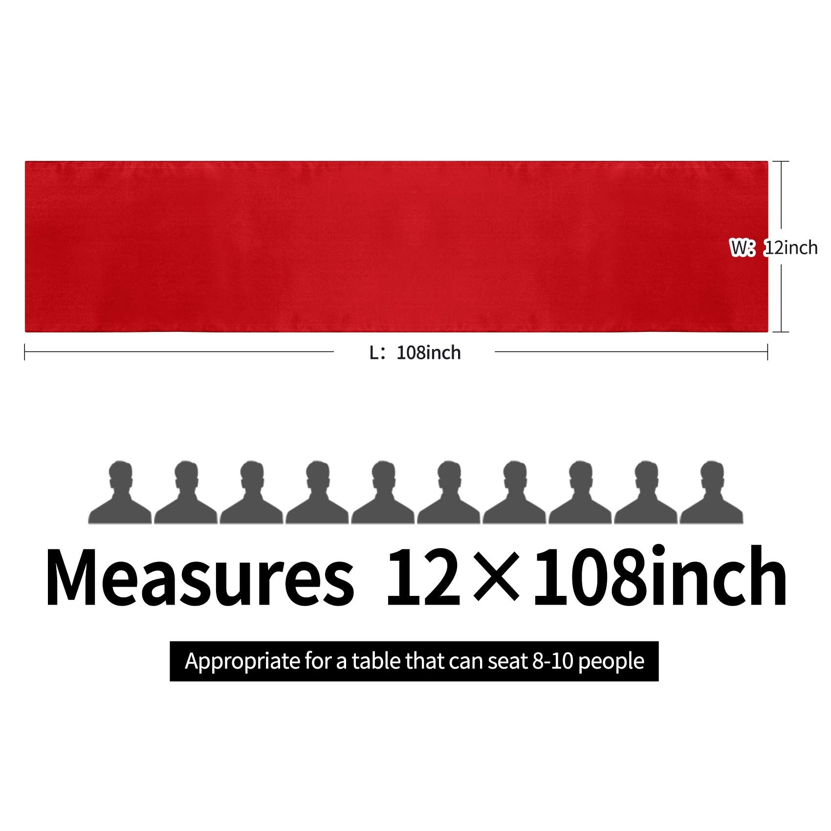 10-Pack Satin Table Runner Red 12 x 108 inches Long  Table Runners for Wedding  Birthday Parties  Banquets Decorations(10 Pack  12x108 Inch  Red)