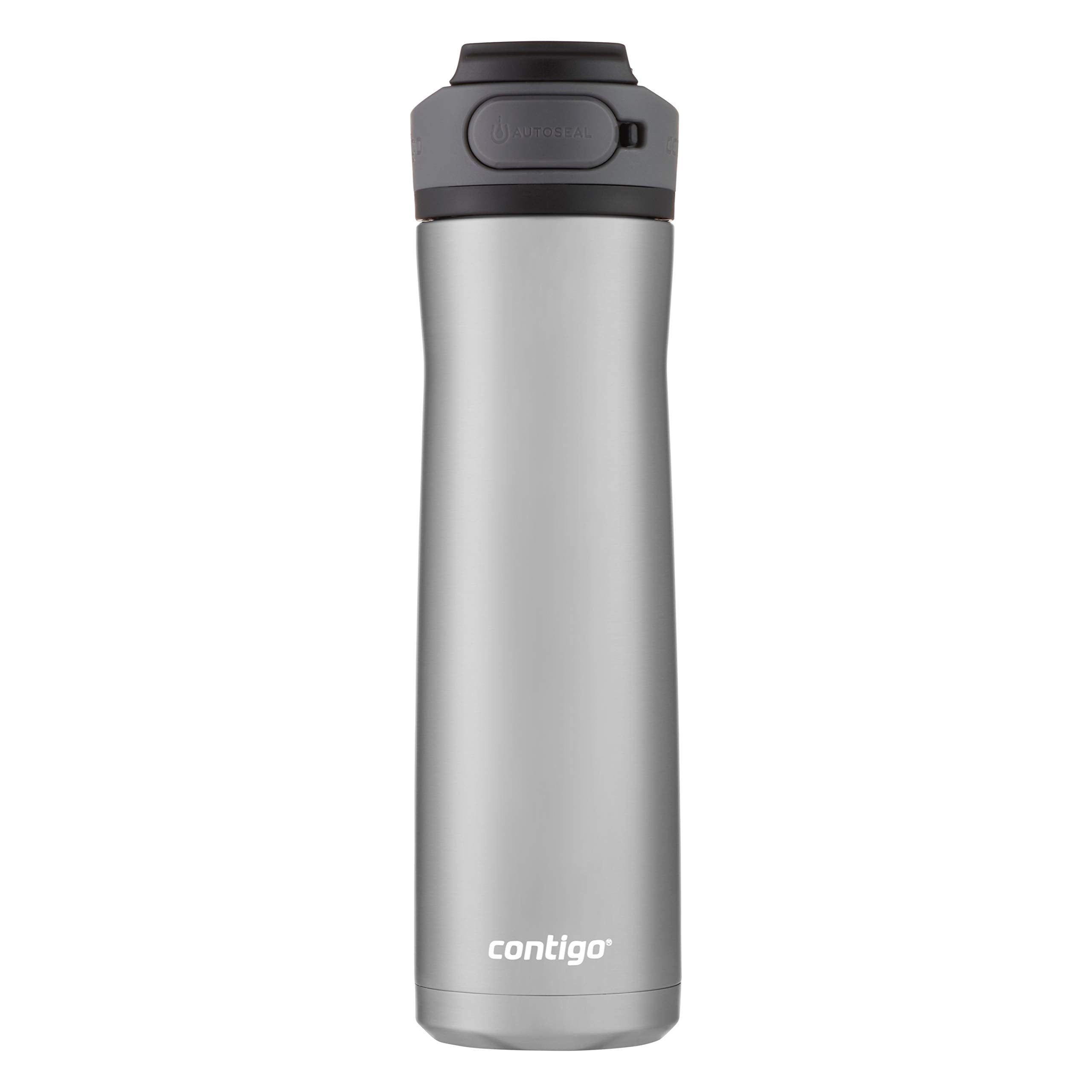 Cortland Chill 2.0 Vacuum-Insulated Stainless Steel Water Bottle, Spill-Proof Sip Technology, Interchangeable Lid, 24Oz, Steel/L