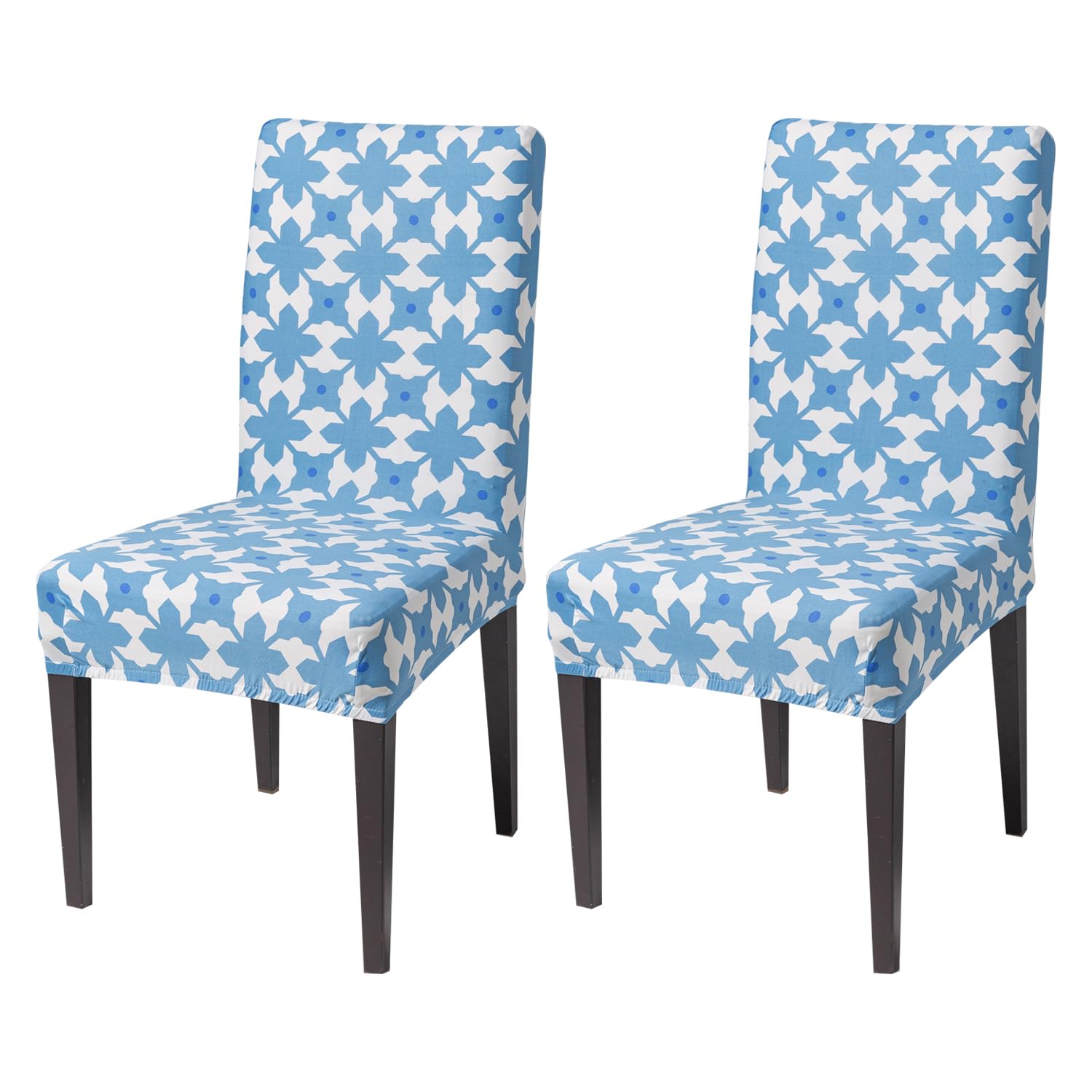House Of Quirk Elastic Chair Cover Stretch Removable Washable Short Dining Chair Cover Protector Seat Slipcover (Pack Of 2, Indi