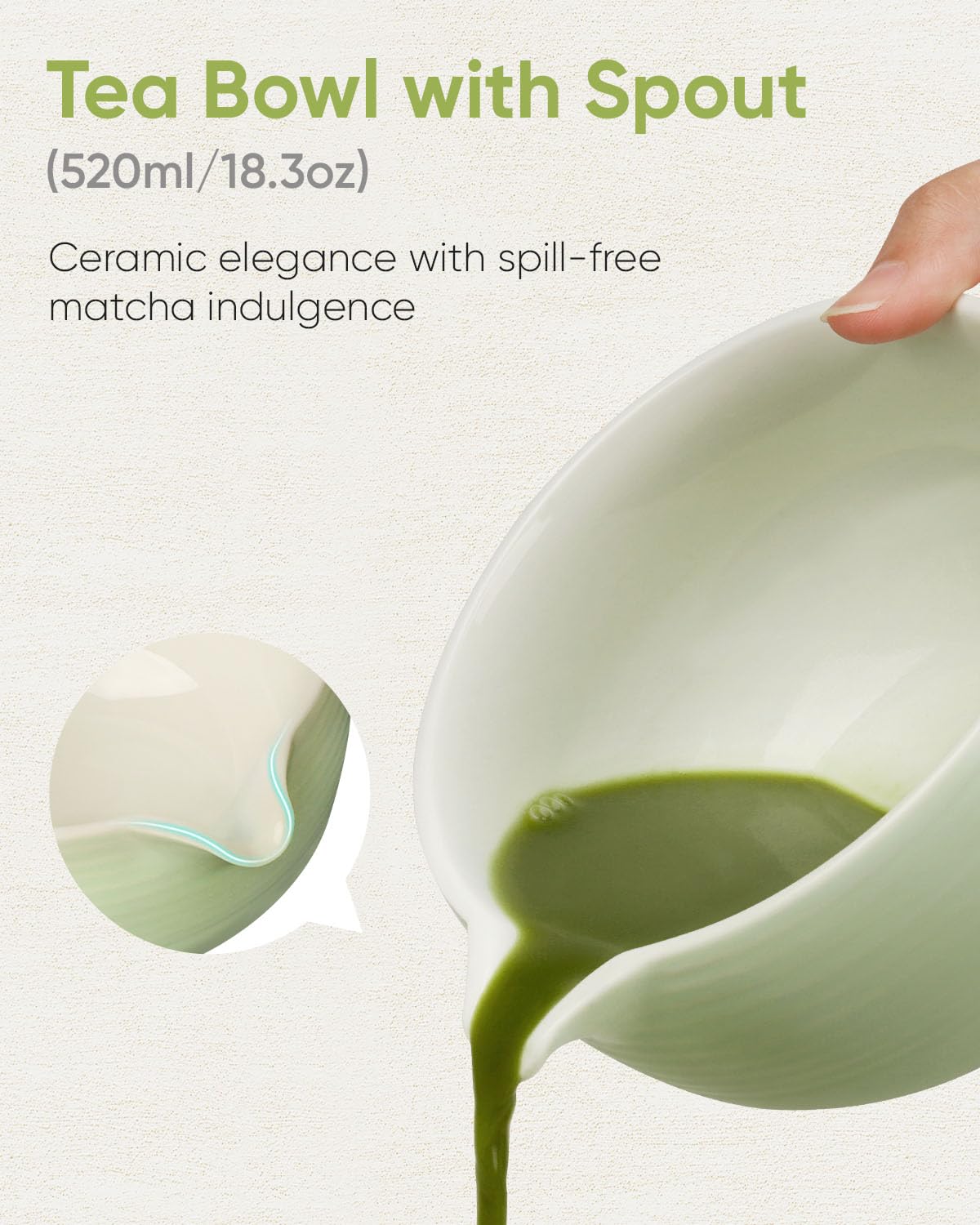 Joiish 5-Pc Matcha Kit Set, Matcha Whisk With Holder, Ceramic Matcha Bowl With Spout, Japanese Tea Making Tools, Complete Matcha