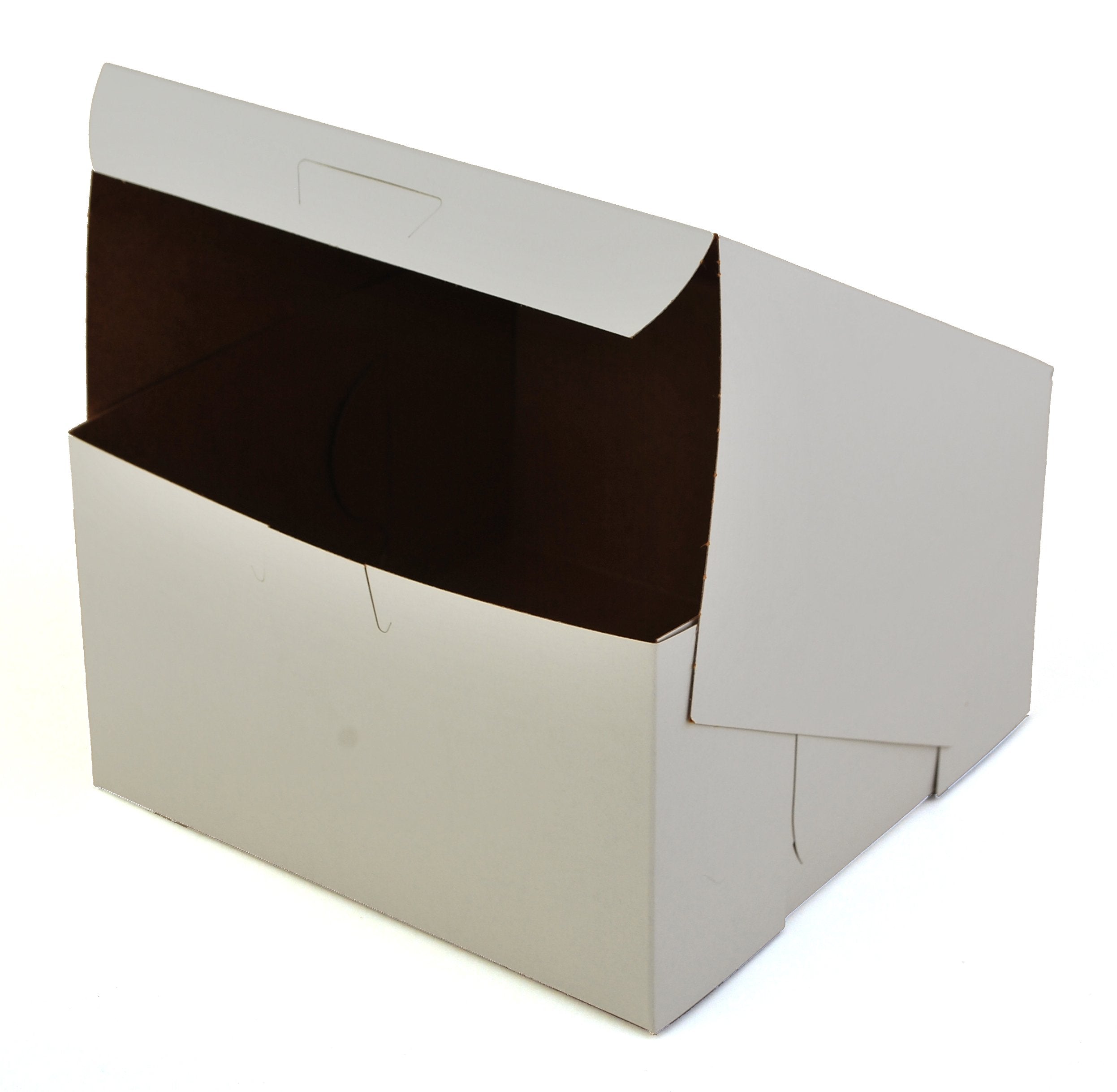 Southern Champion Tray 0921 Premium Clay-Coated Kraft Paperboard White Non-Window Lock Corner Bakery Box, 7 Length X 7 Width