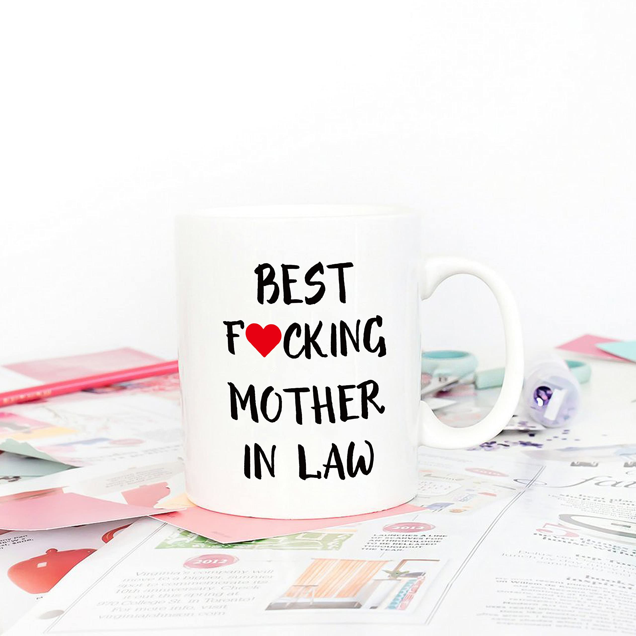 5Aup Mothers Day Christmas Gifts Funny Mother-In-Law Coffee Mug From Son-In-Law, Best Mother In Law Cups 11 Oz, Unique Birthday