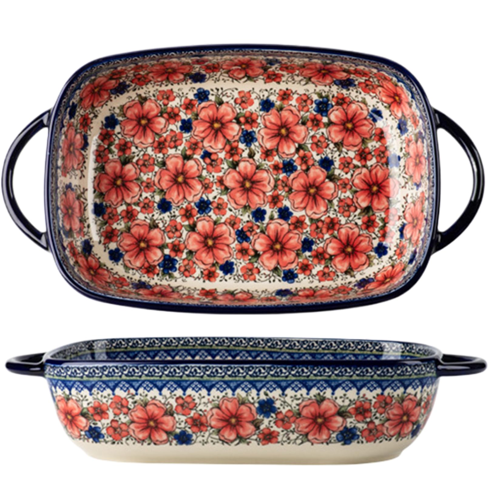 Cieirye Ceramic Baking Dish 2 Qt Casserole Dish Rectangular Lasagna Pan 13.2x7.5 Baking Pans with Handles 2.8 Bakeware for K