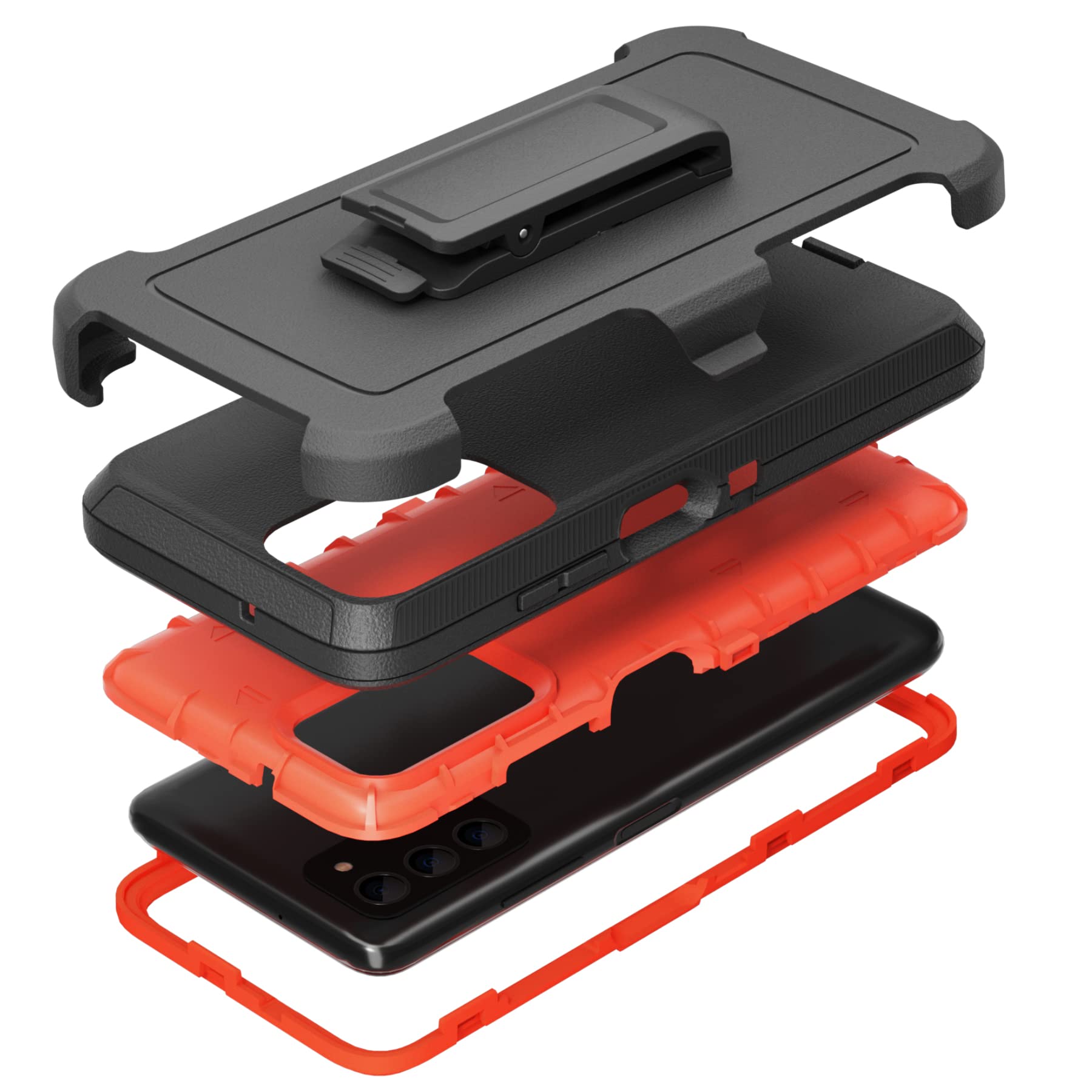 Compatible With Samsung Galaxy A03S Case, With Belt Clip Holster Heavy Duty Rugged Shockproof Full Body Protection Kickstand Cov