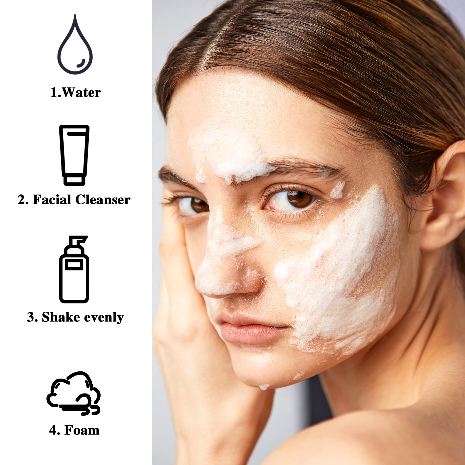 2 Pack Foam Pump Bottle Travel 60 Ml/2 Oz Small Size Mousse Foam Soap Dispenser Clear Plastic Foaming Soap Dispenser Mini Empty