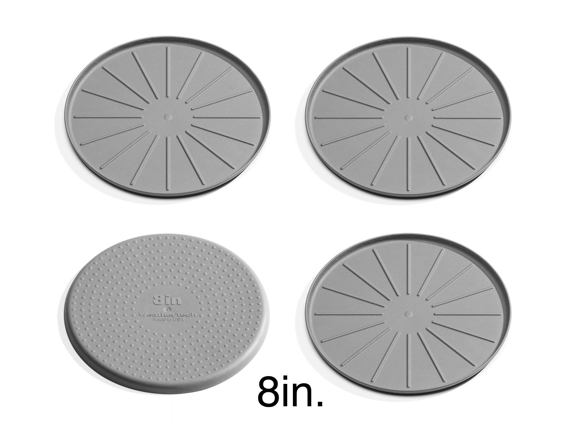 Weathertech 8'' Coasters For Home Surfaces, Anti-Skid, No-Slip Knibs - Set Of 4, Grey - (8A8Cstgr)